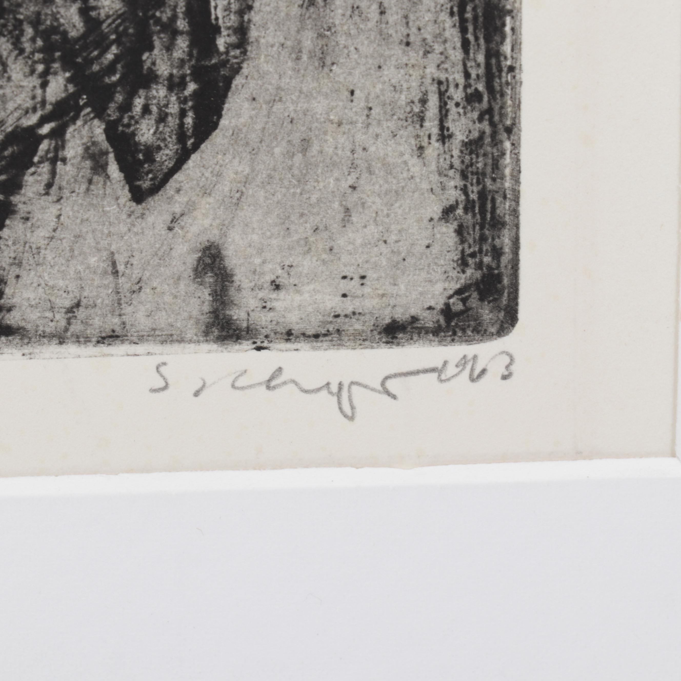 Sidney Chafetz Etching with Aquatint "Commencement," 1963