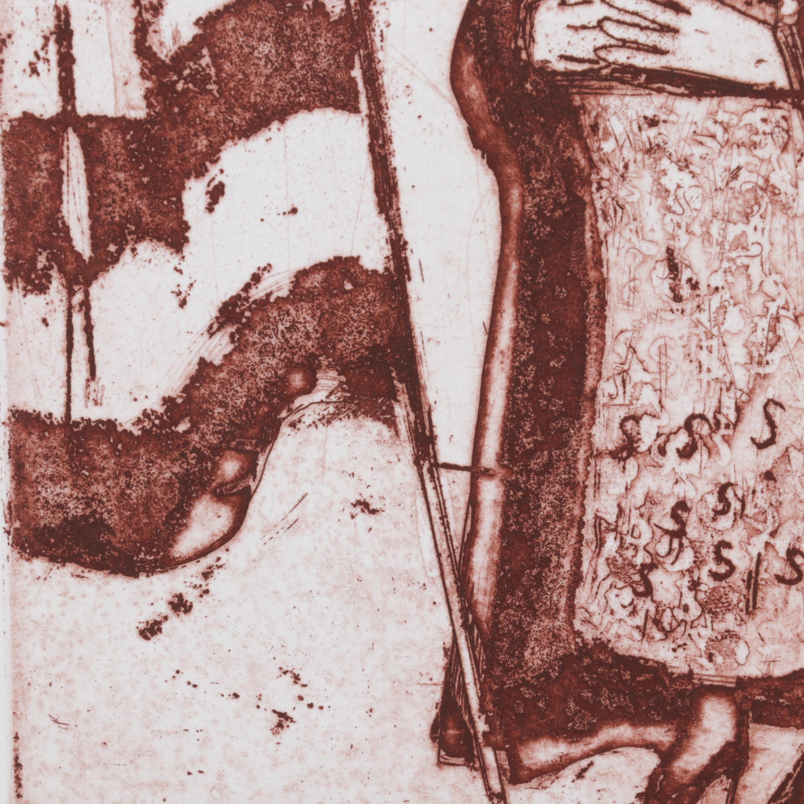 Sidney Chafetz Etching With Aquatint "Patriotism," 1970