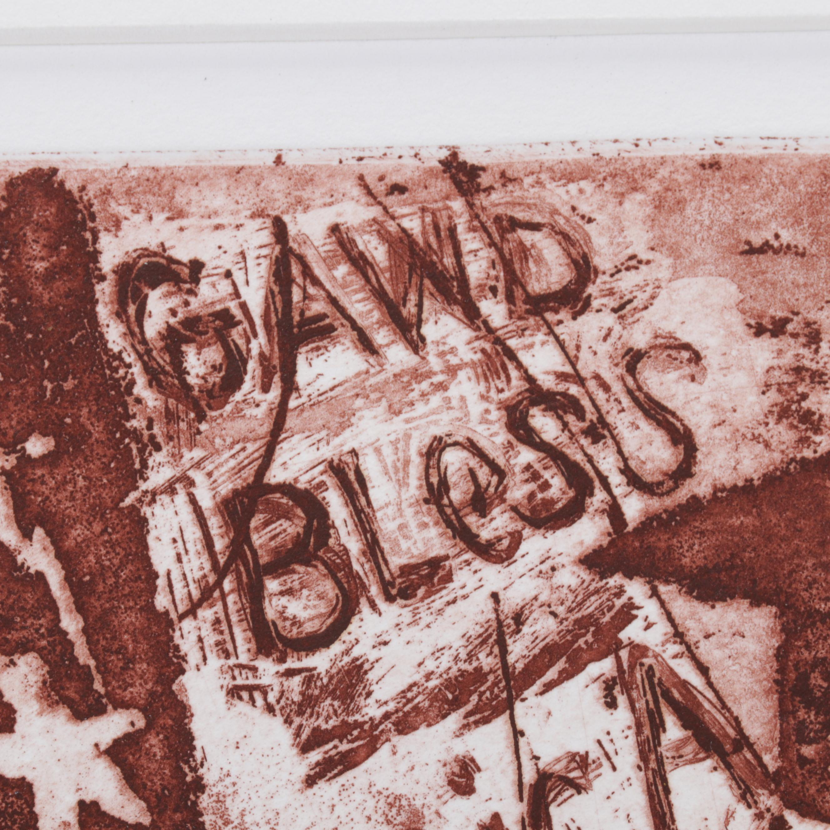 Sidney Chafetz Etching With Aquatint "Patriotism," 1970