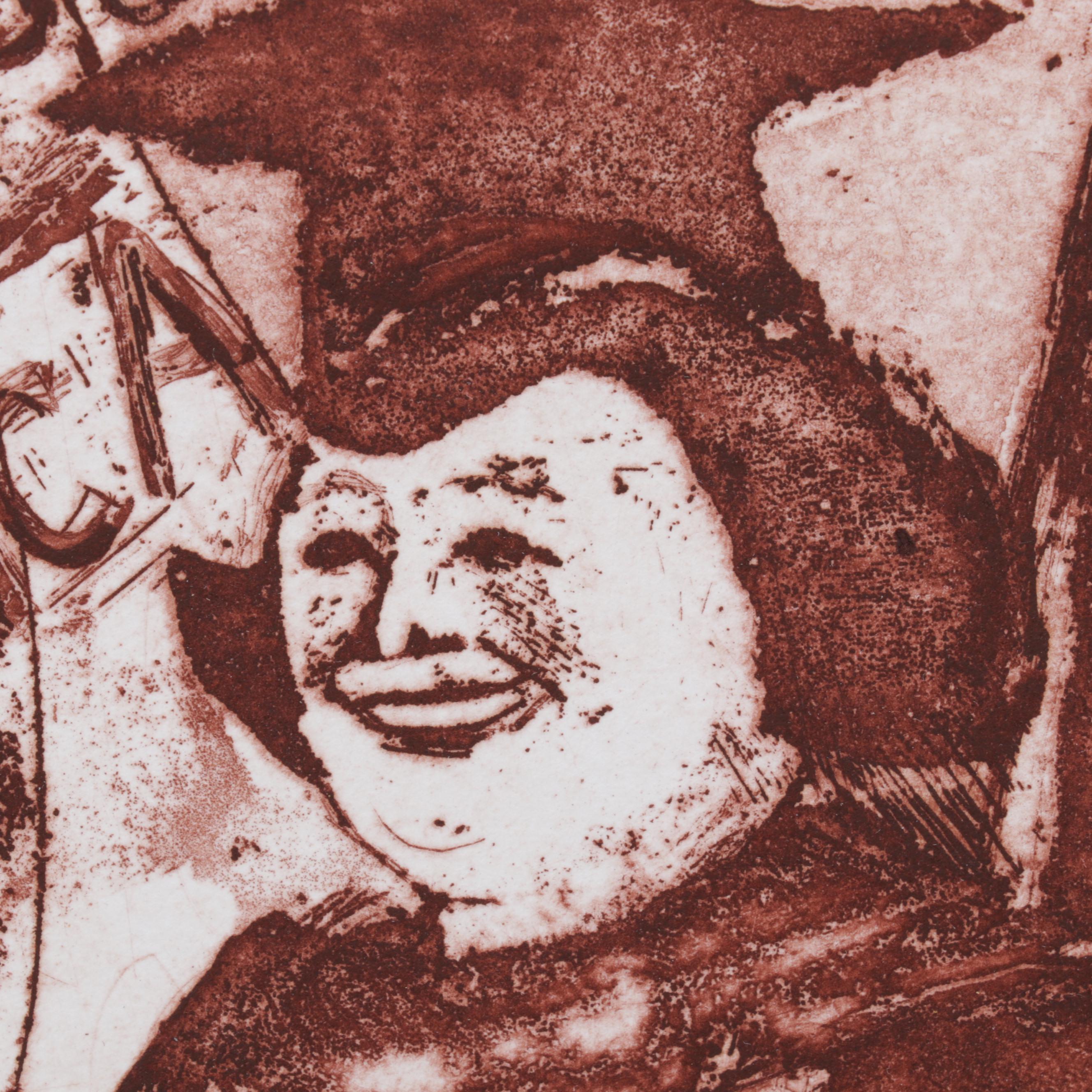 Sidney Chafetz Etching With Aquatint "Patriotism," 1970