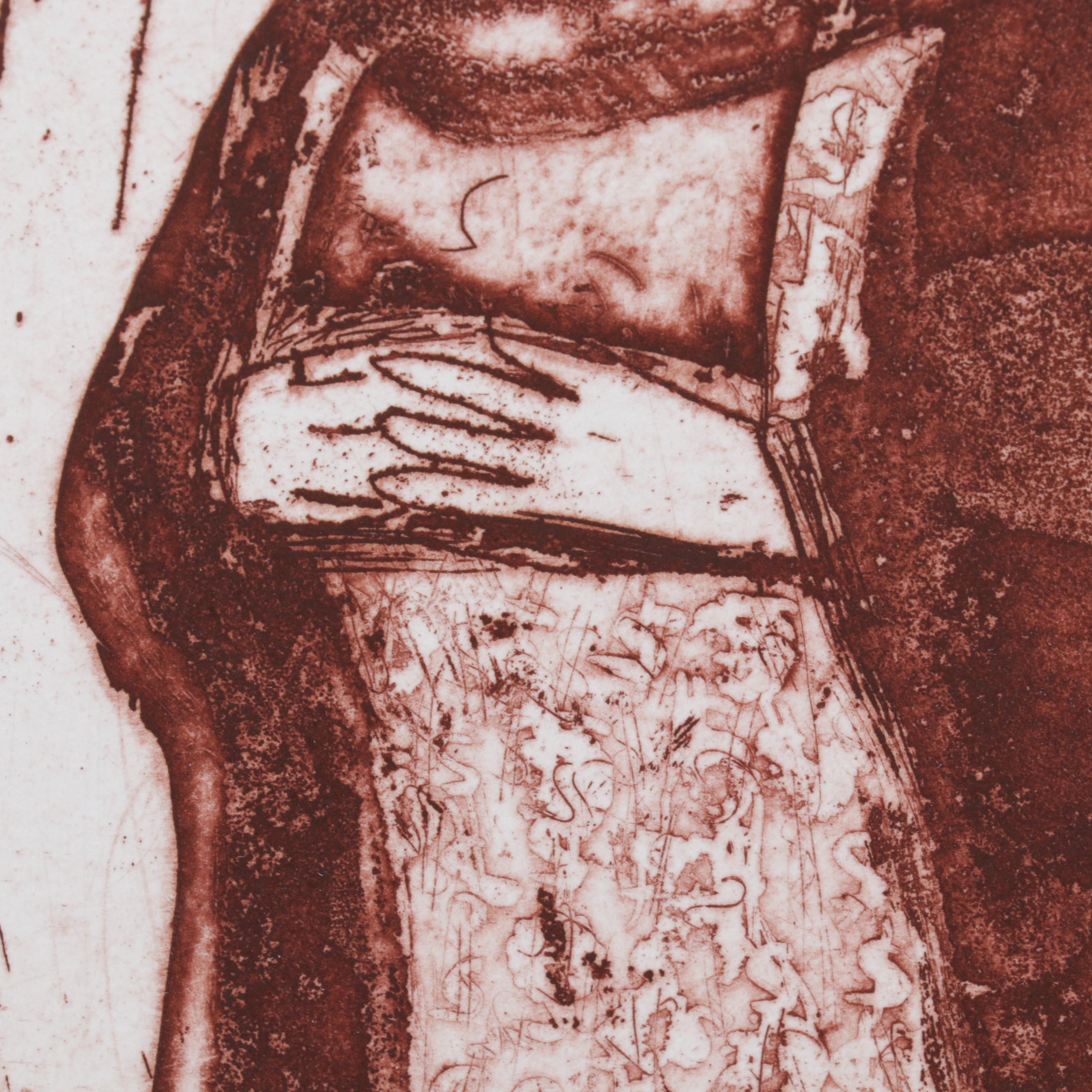 Sidney Chafetz Etching With Aquatint "Patriotism," 1970