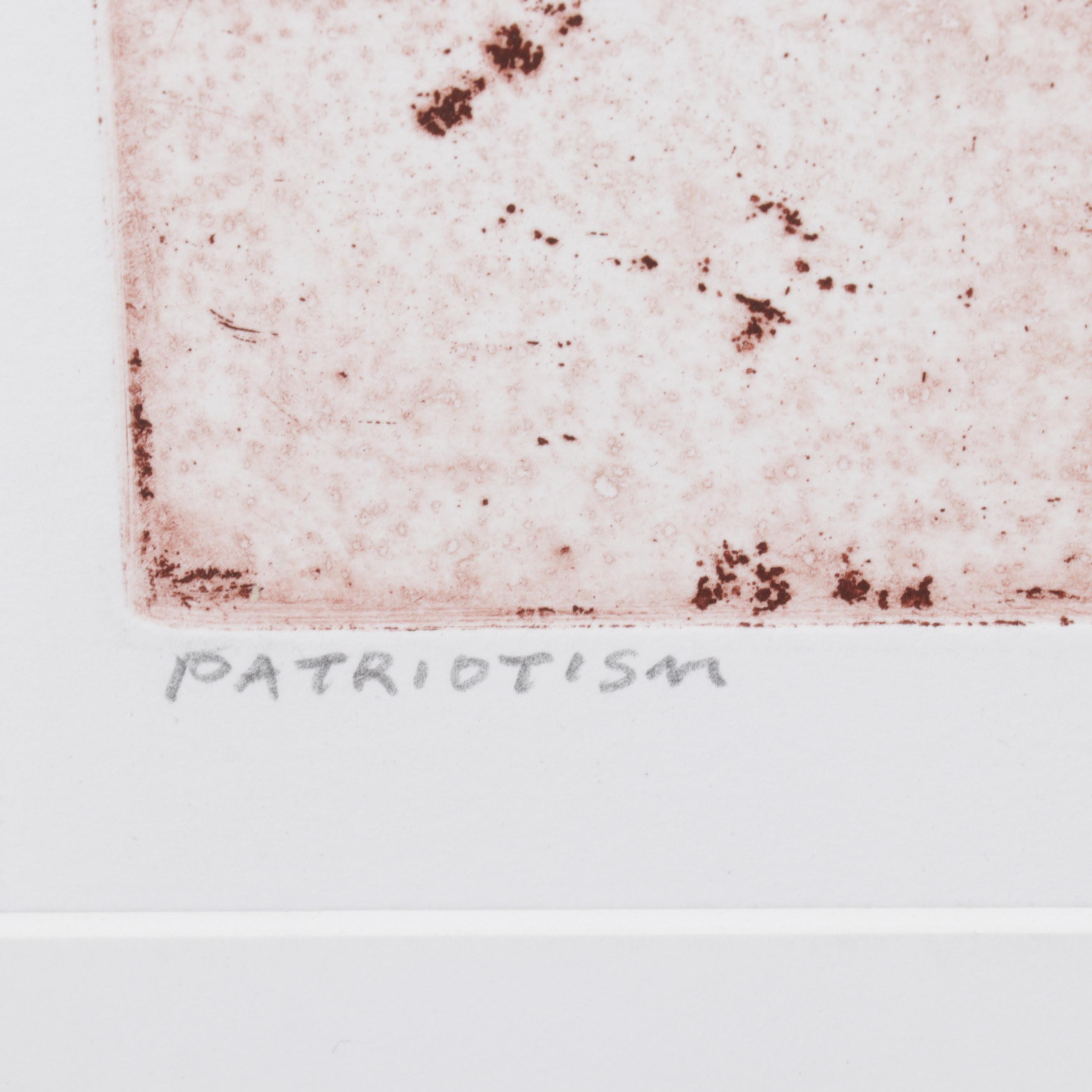 Sidney Chafetz Etching With Aquatint "Patriotism," 1970