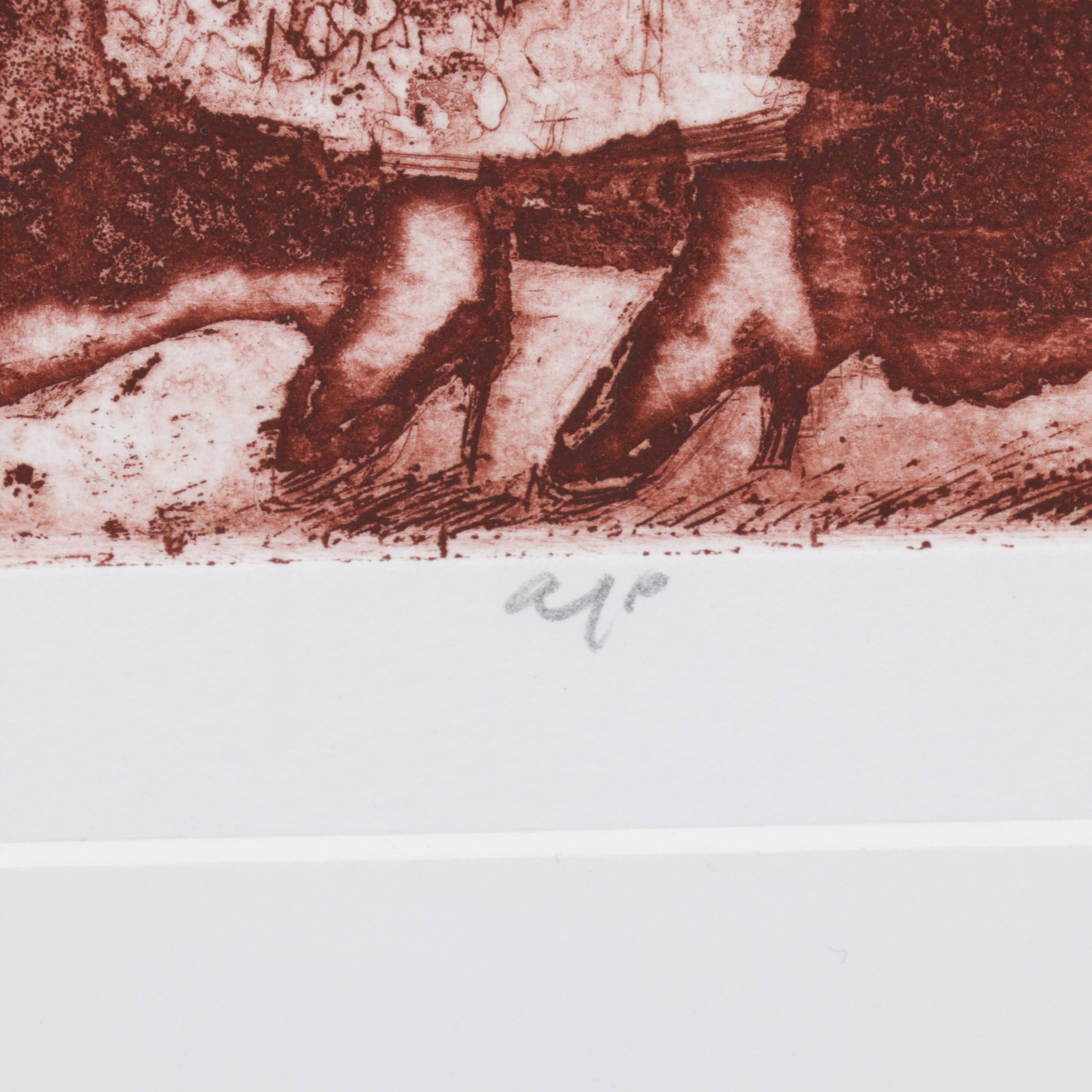 Sidney Chafetz Etching With Aquatint "Patriotism," 1970