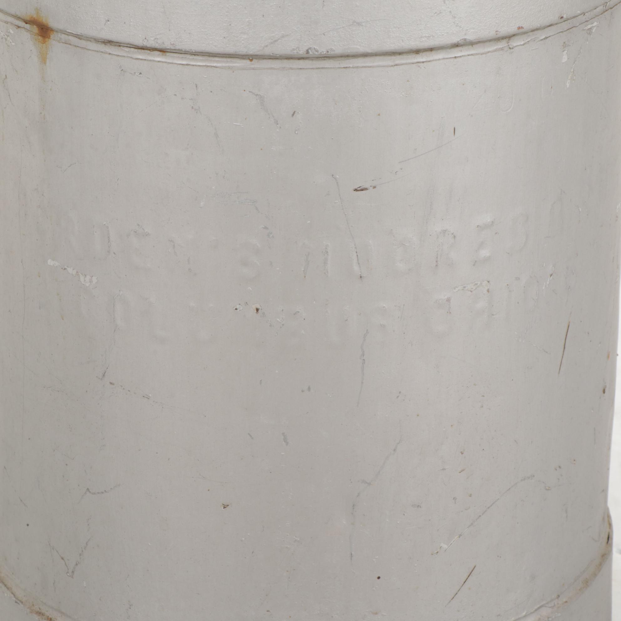 Two Galvanized Tin Milk Cans Featuring Moores & Ross Milk Co.