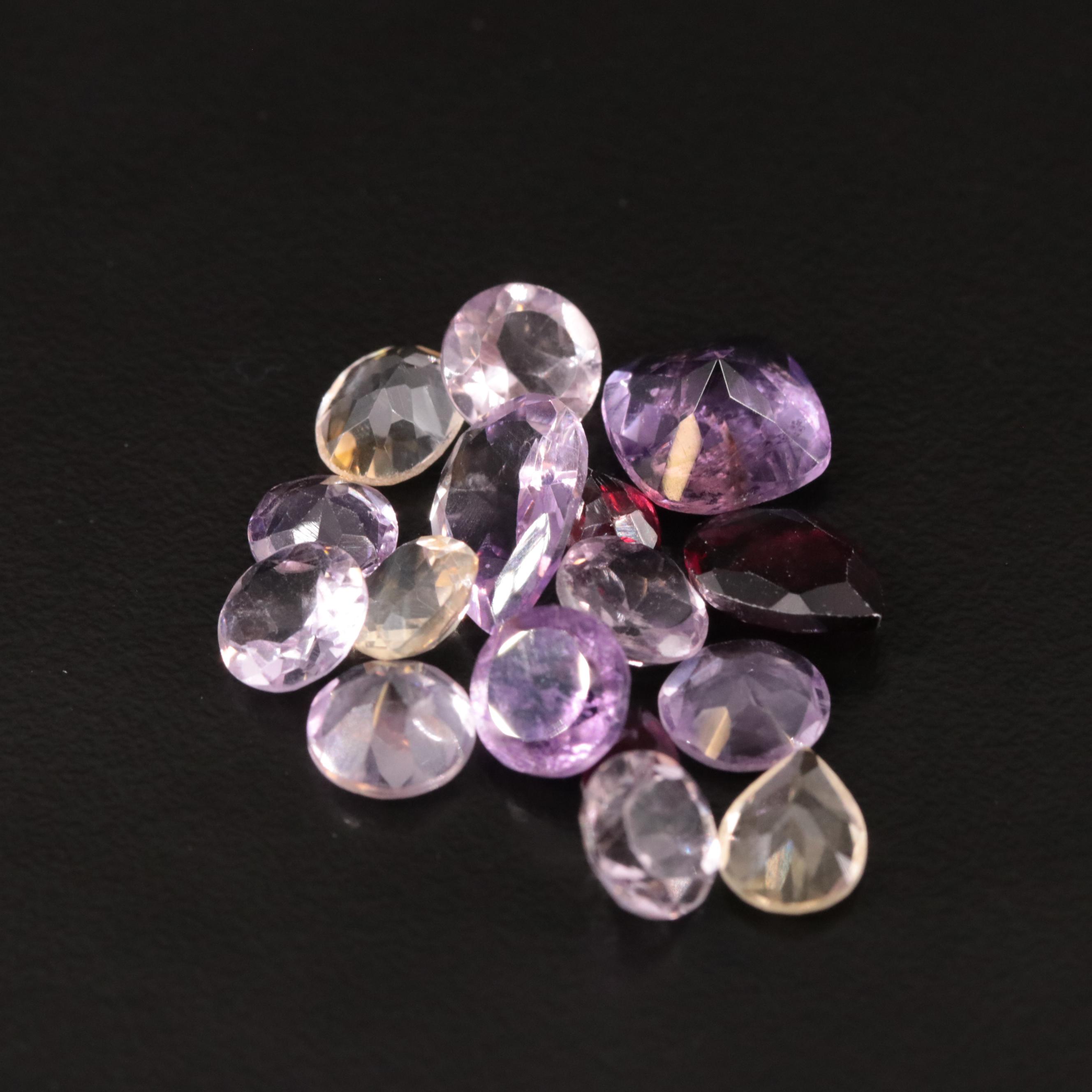 Loose 19.67 CTW Amethyst, Citrine and Garnet Lot