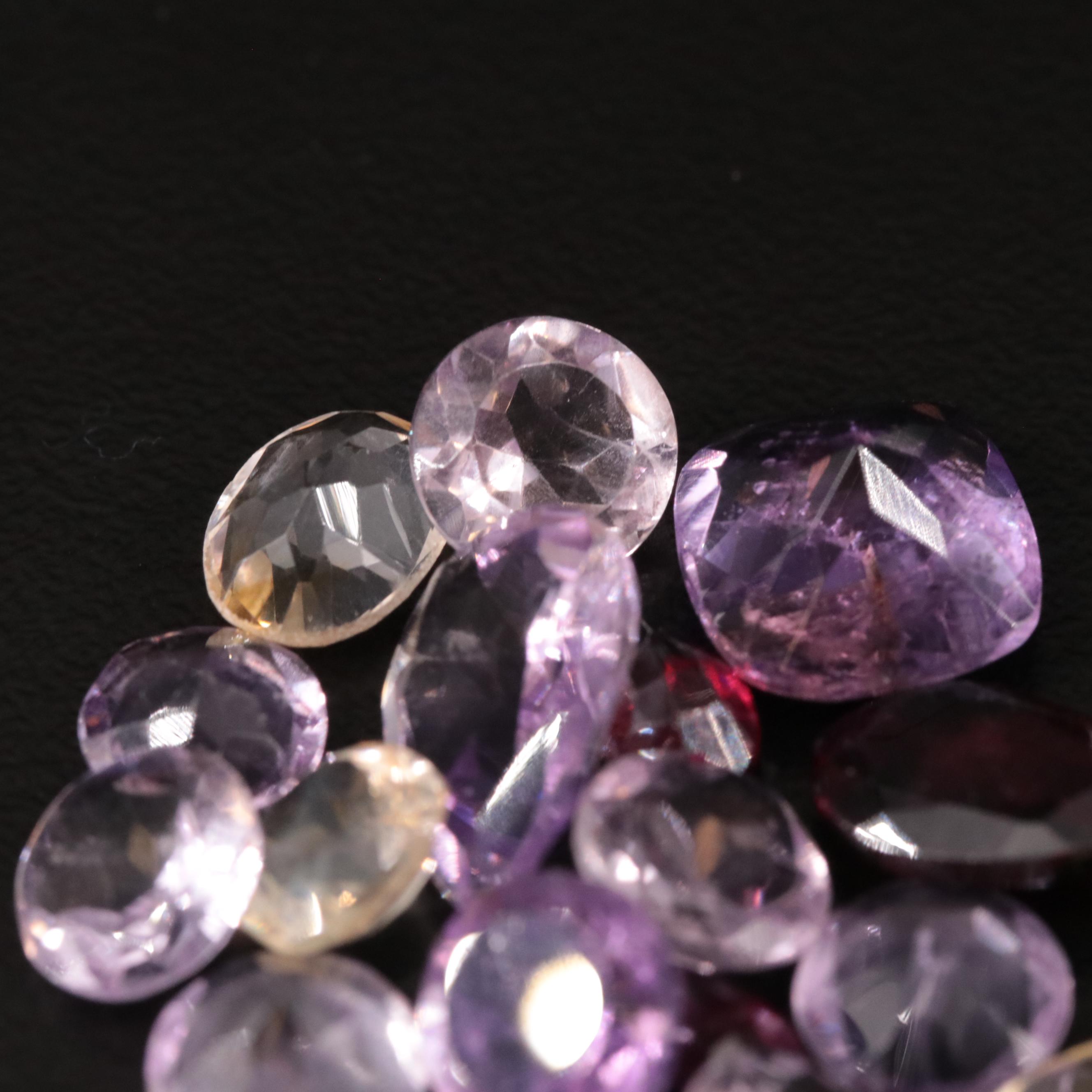Loose 19.67 CTW Amethyst, Citrine and Garnet Lot
