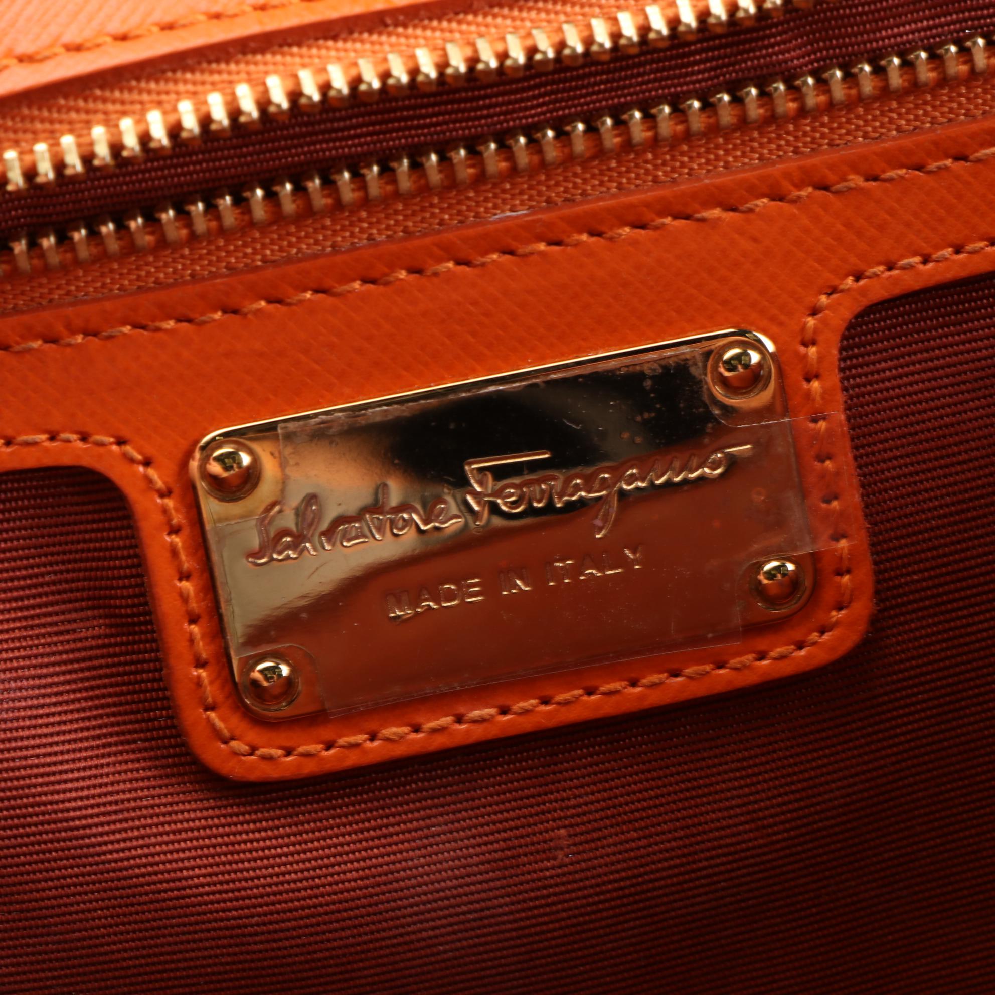 Salvatore Ferragamo Vara Bow Flap Bag in Textured Leather