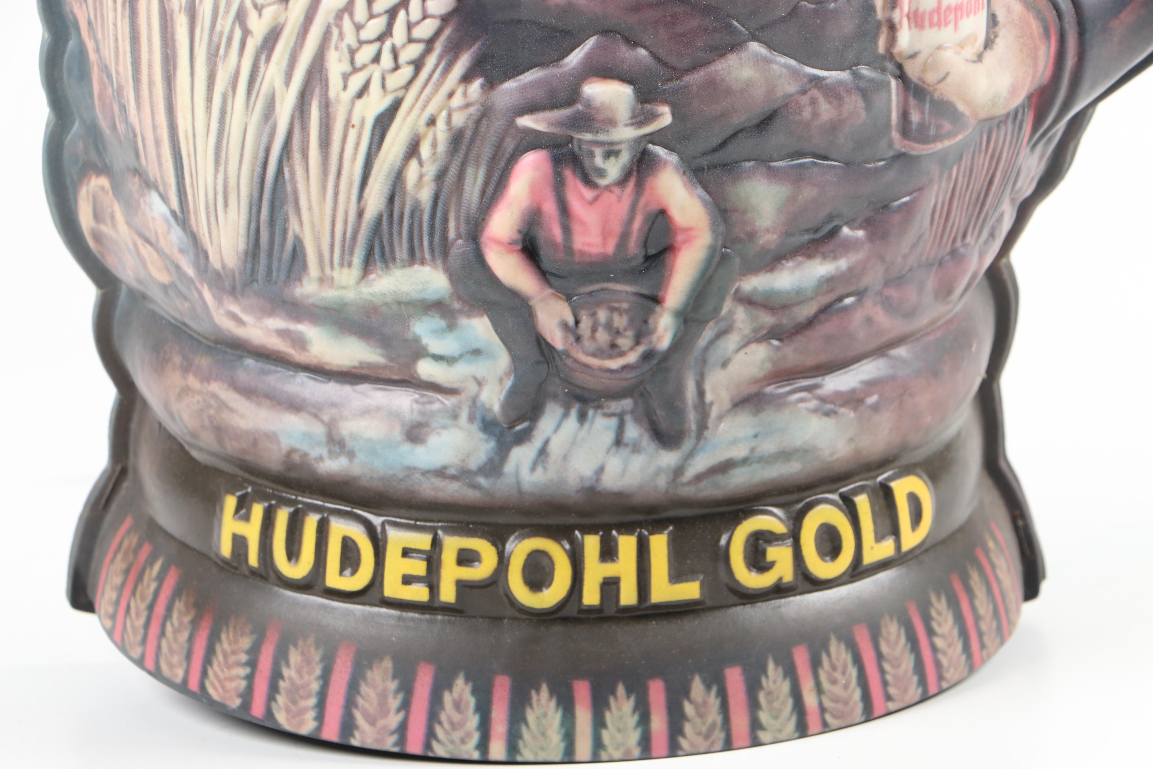 Hudepohl Gold Beer Stein Plastic Illuminated Advertising Wall Sign