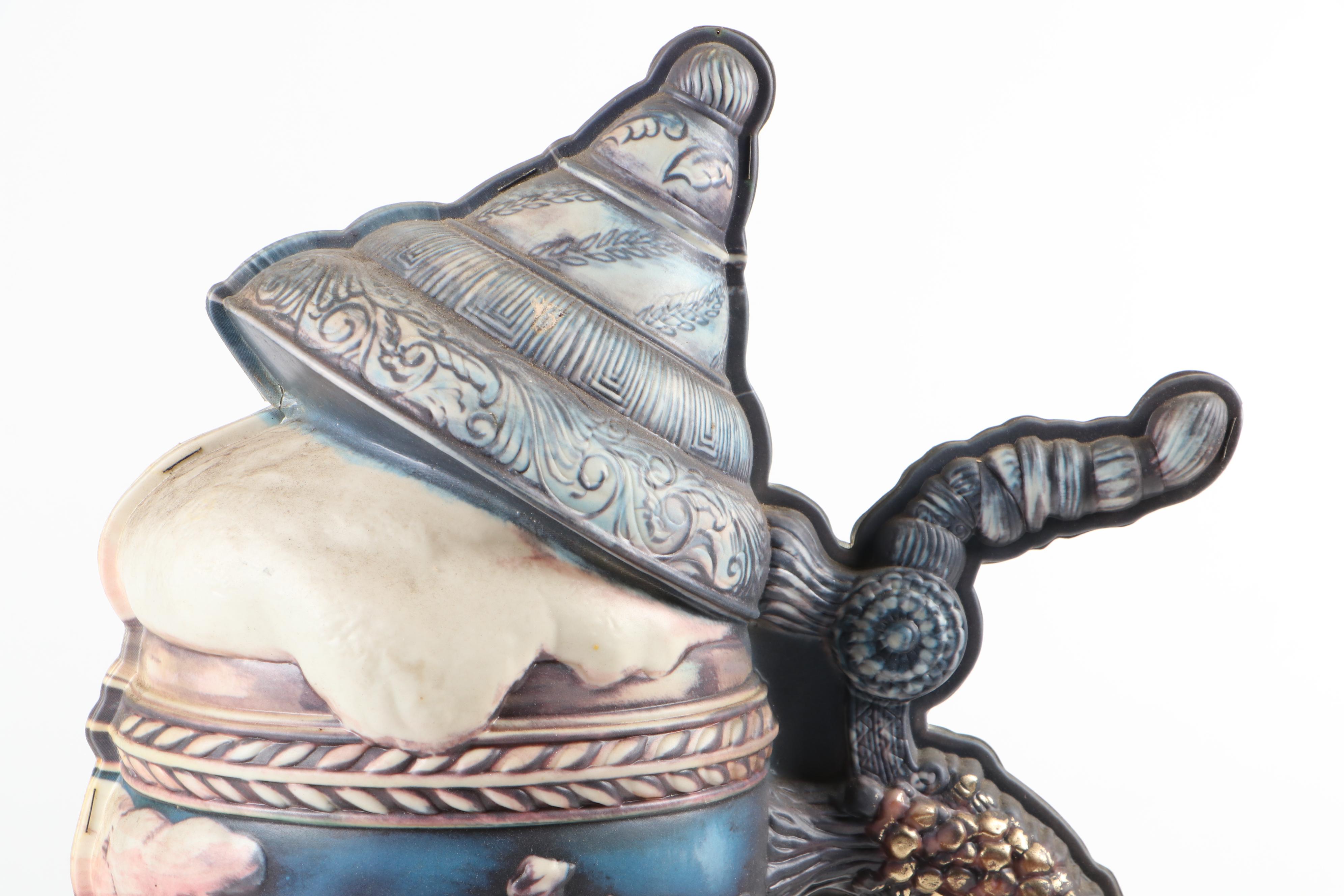 Hudepohl Gold Beer Stein Plastic Illuminated Advertising Wall Sign