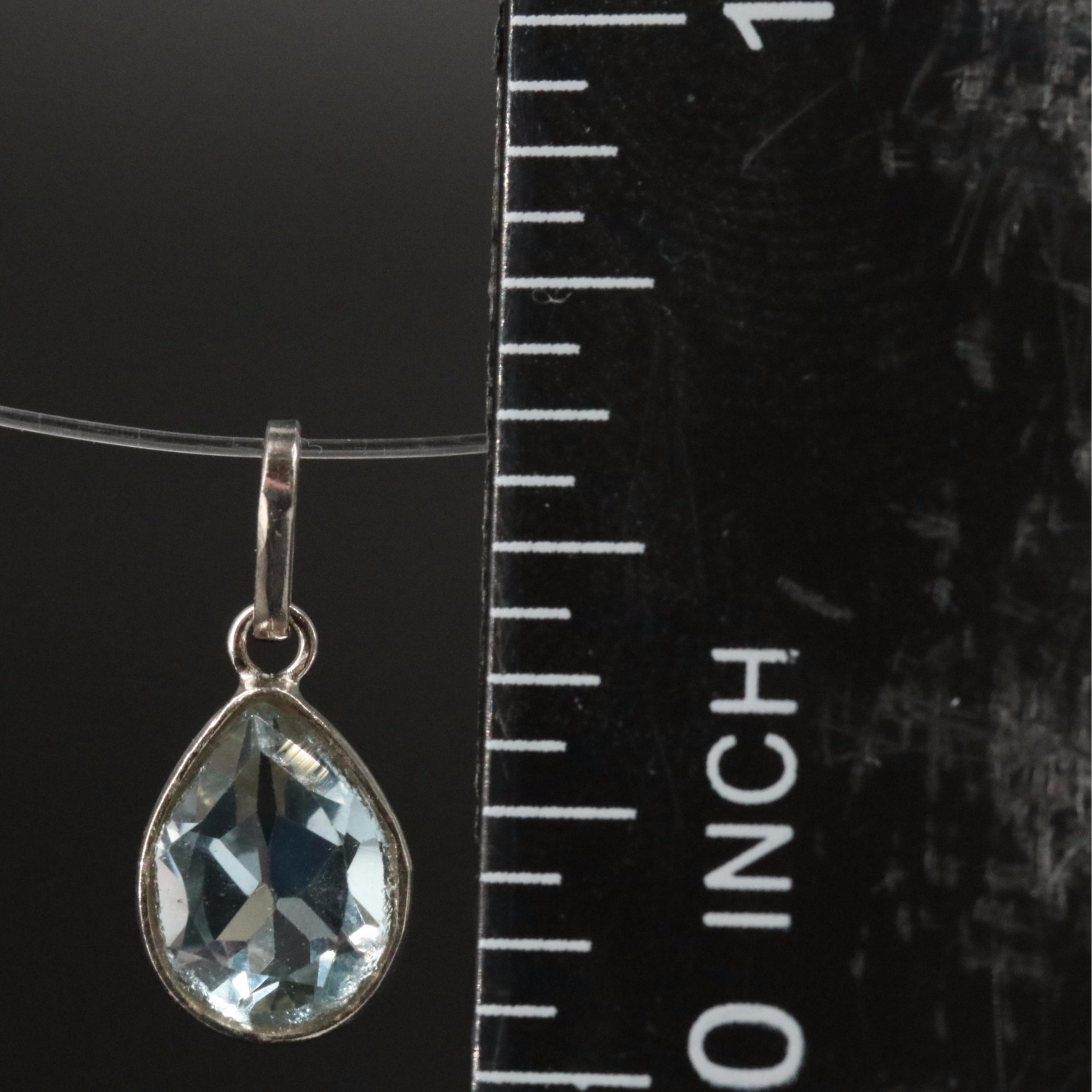 14K Blue Topaz Pendant