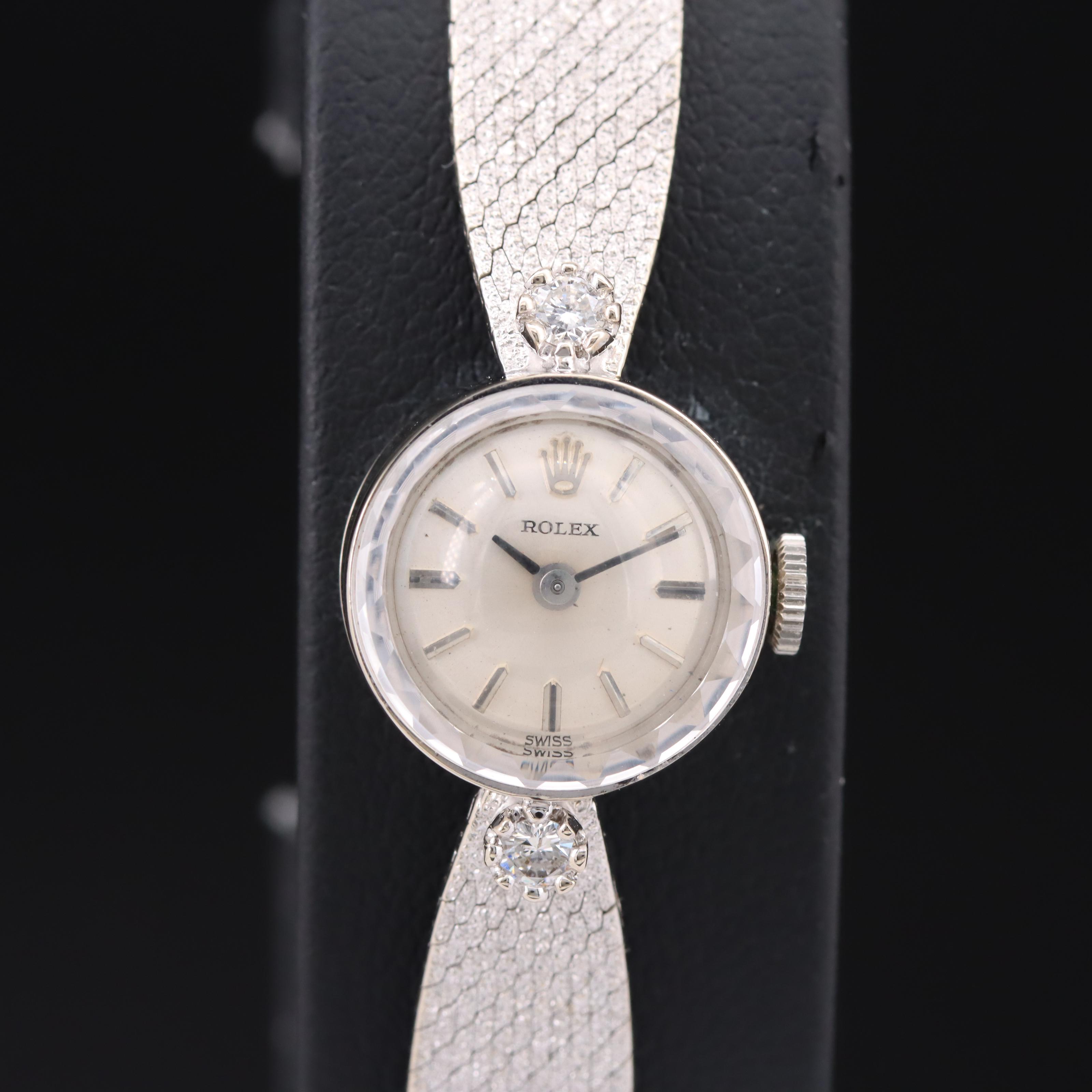 Rolex 14K Diamond Stem Wind Watch