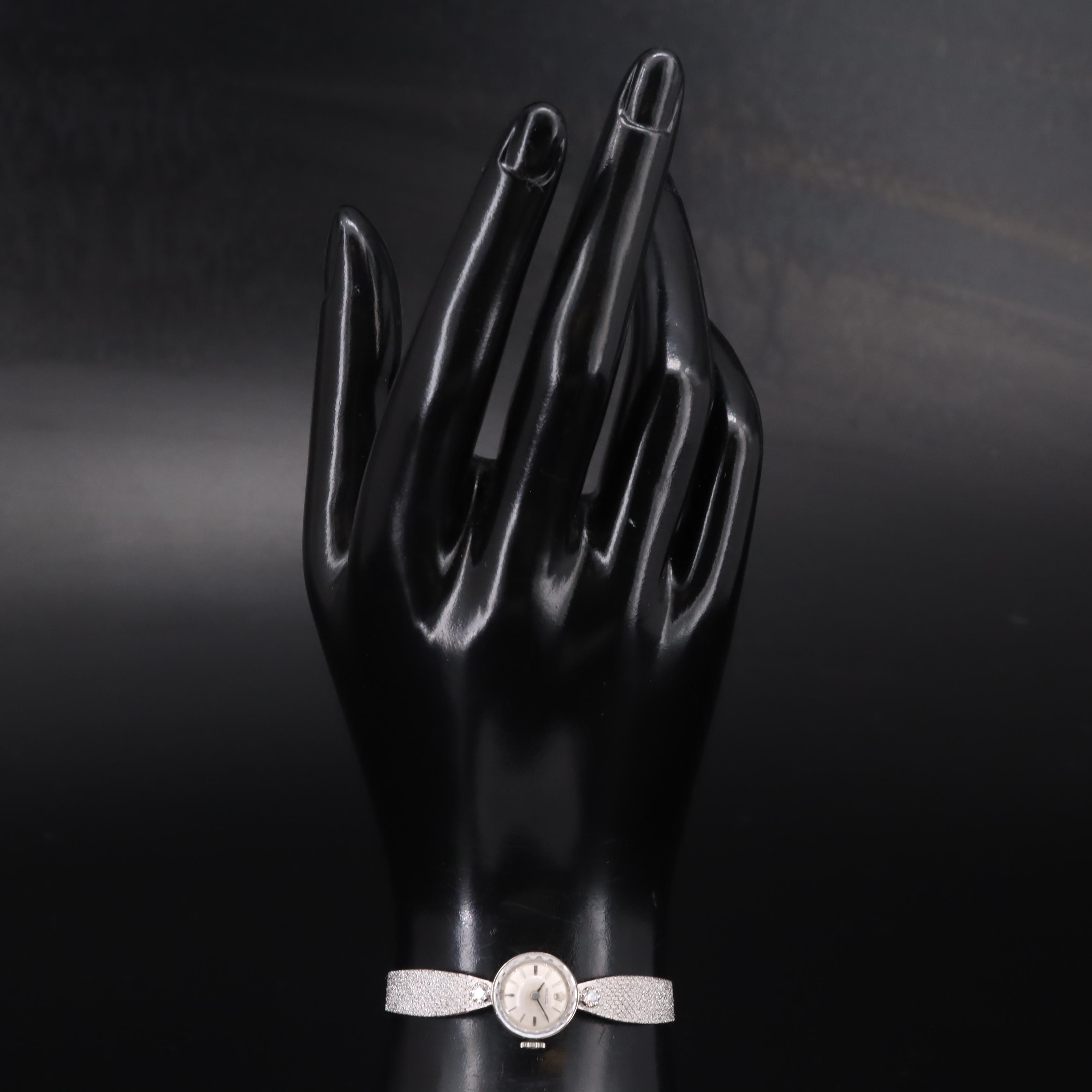 Rolex 14K Diamond Stem Wind Watch