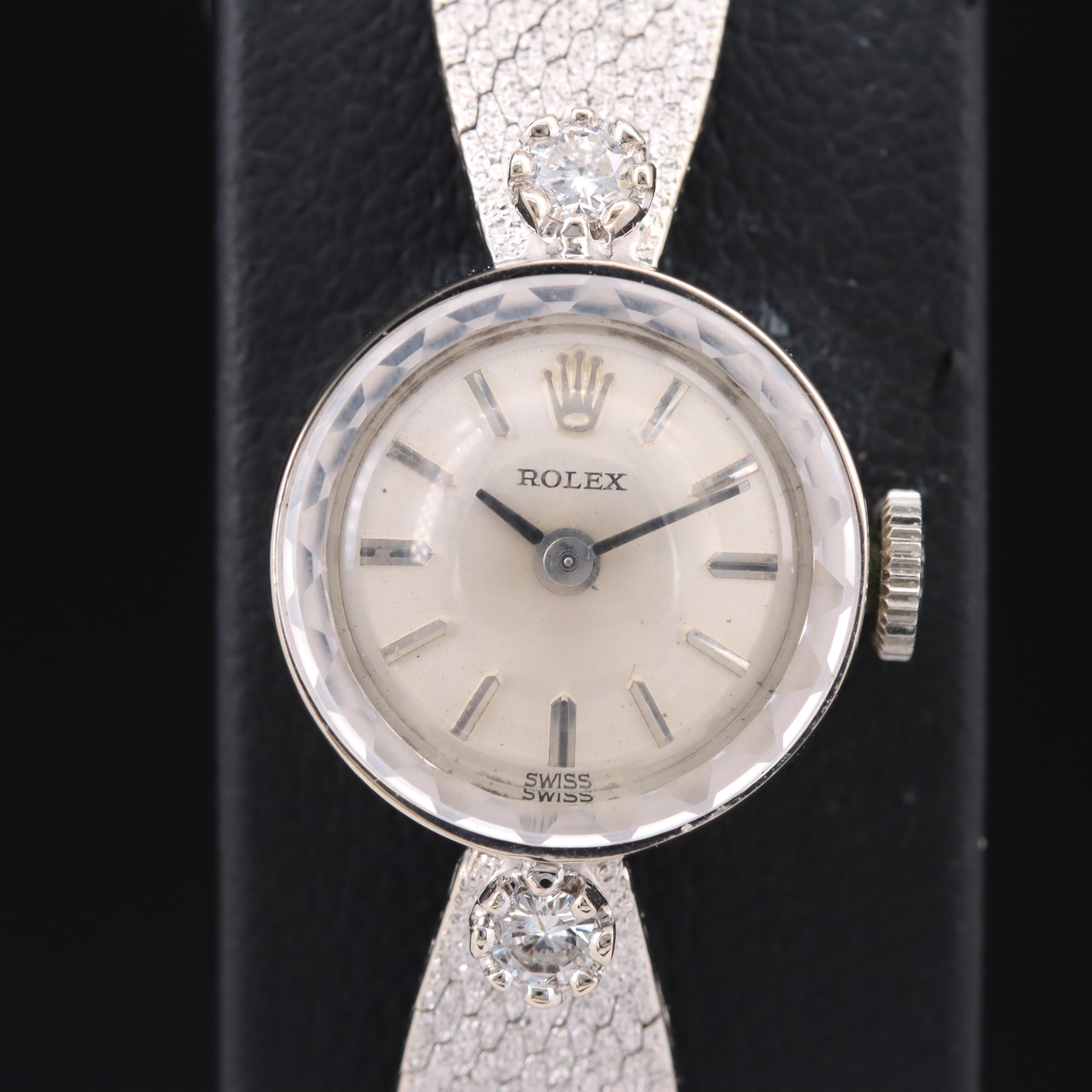 Rolex 14K Diamond Stem Wind Watch