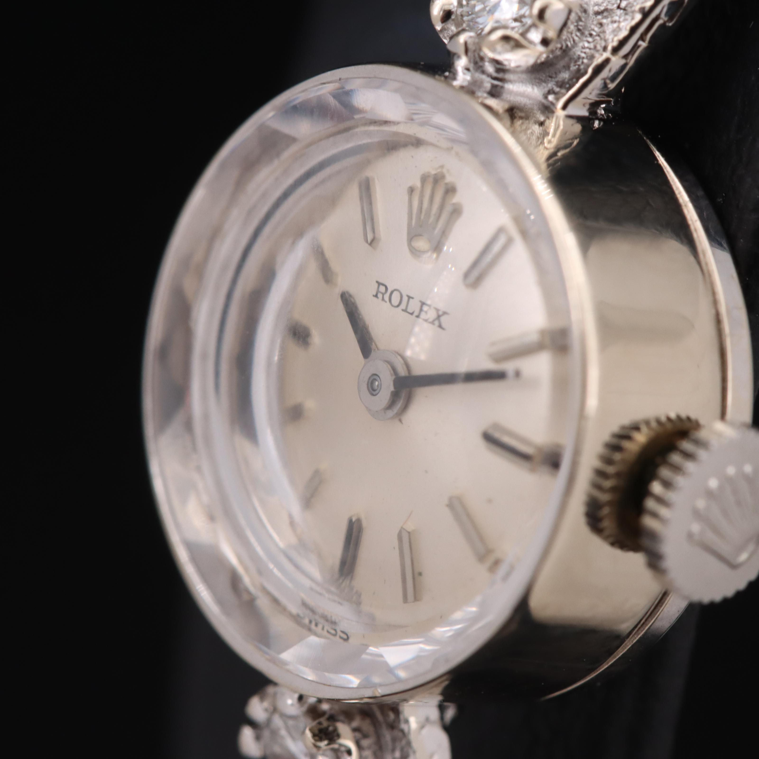 Rolex 14K Diamond Stem Wind Watch