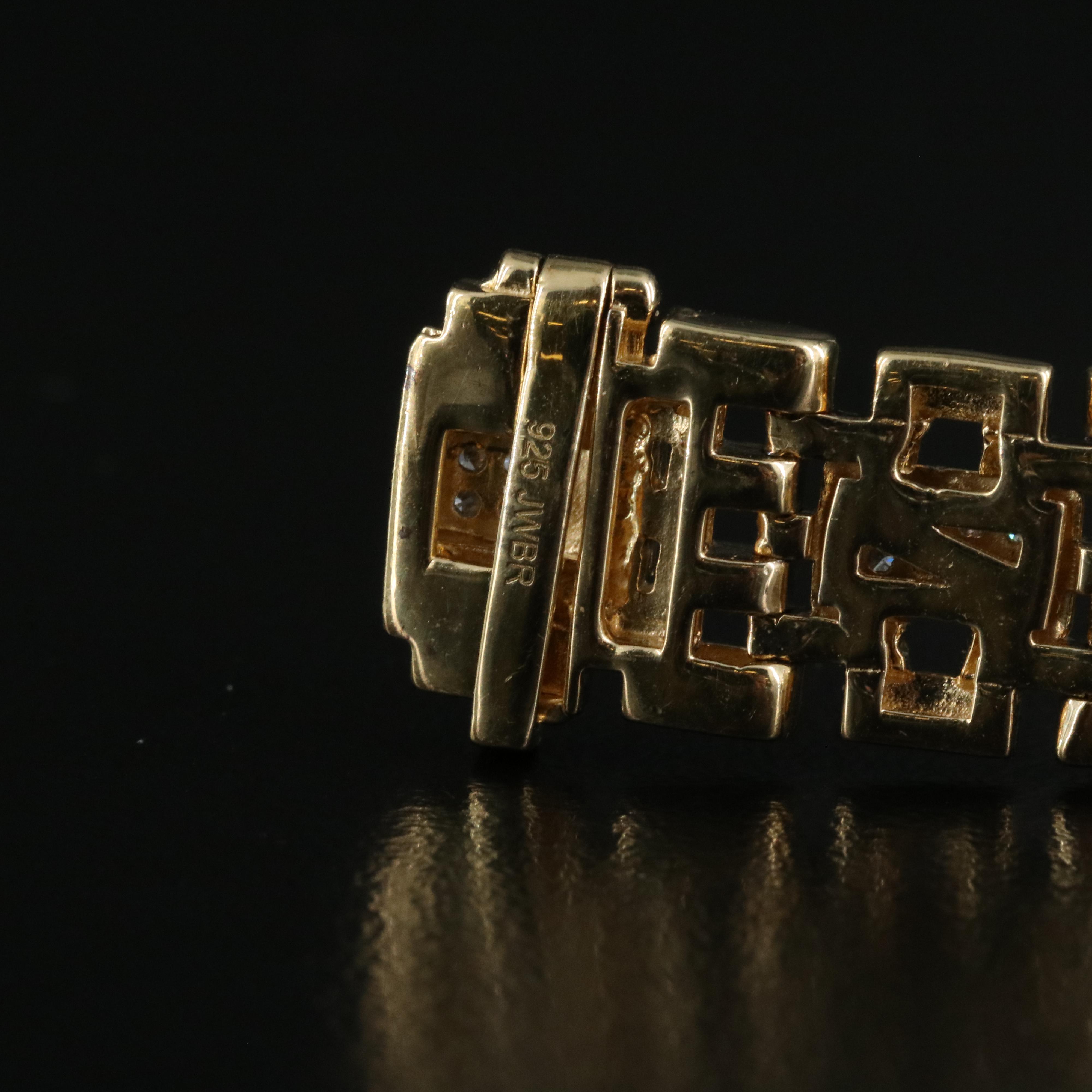 Sterling Diamond Panther Bracelet