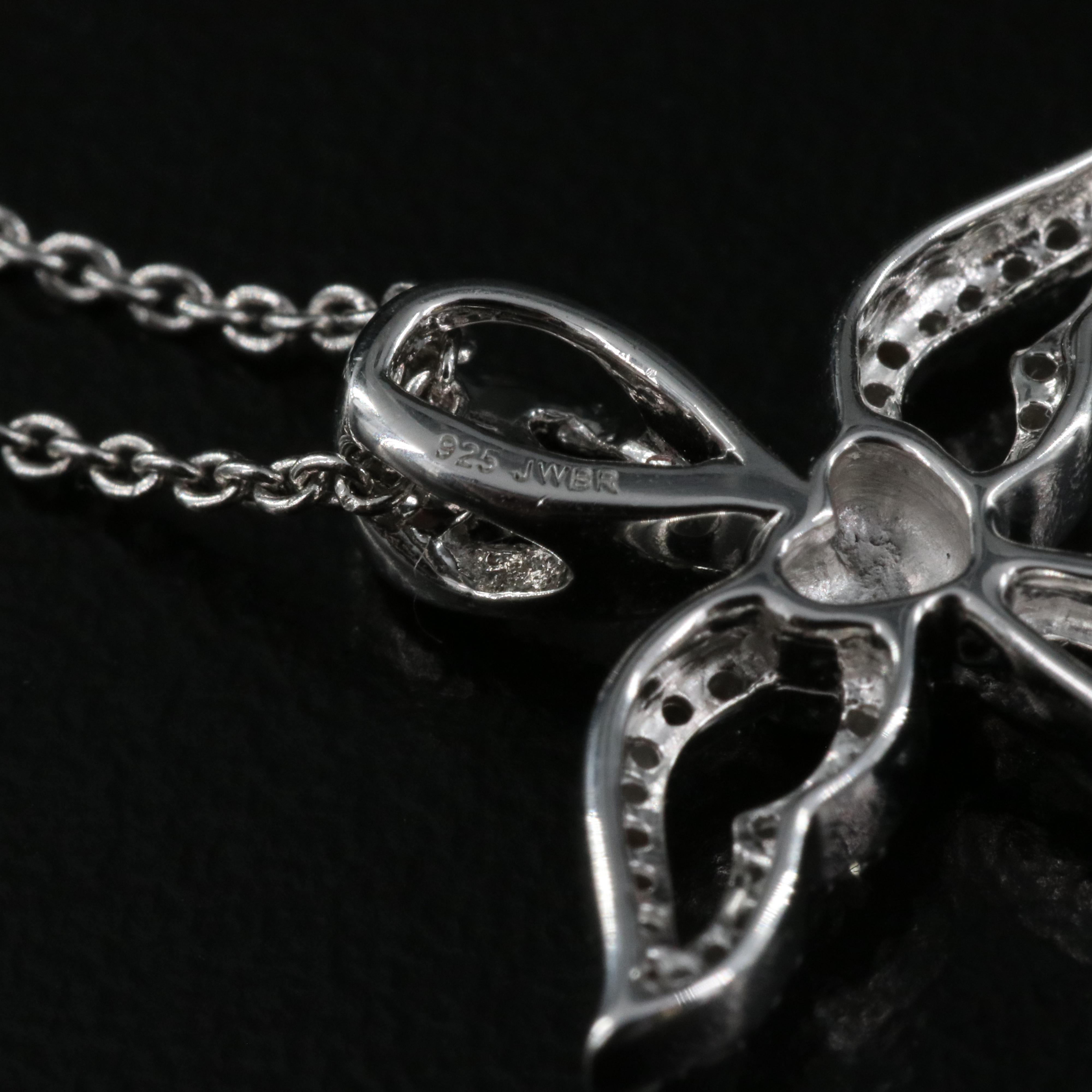 Sterling Diamond Angel Pendant Necklace