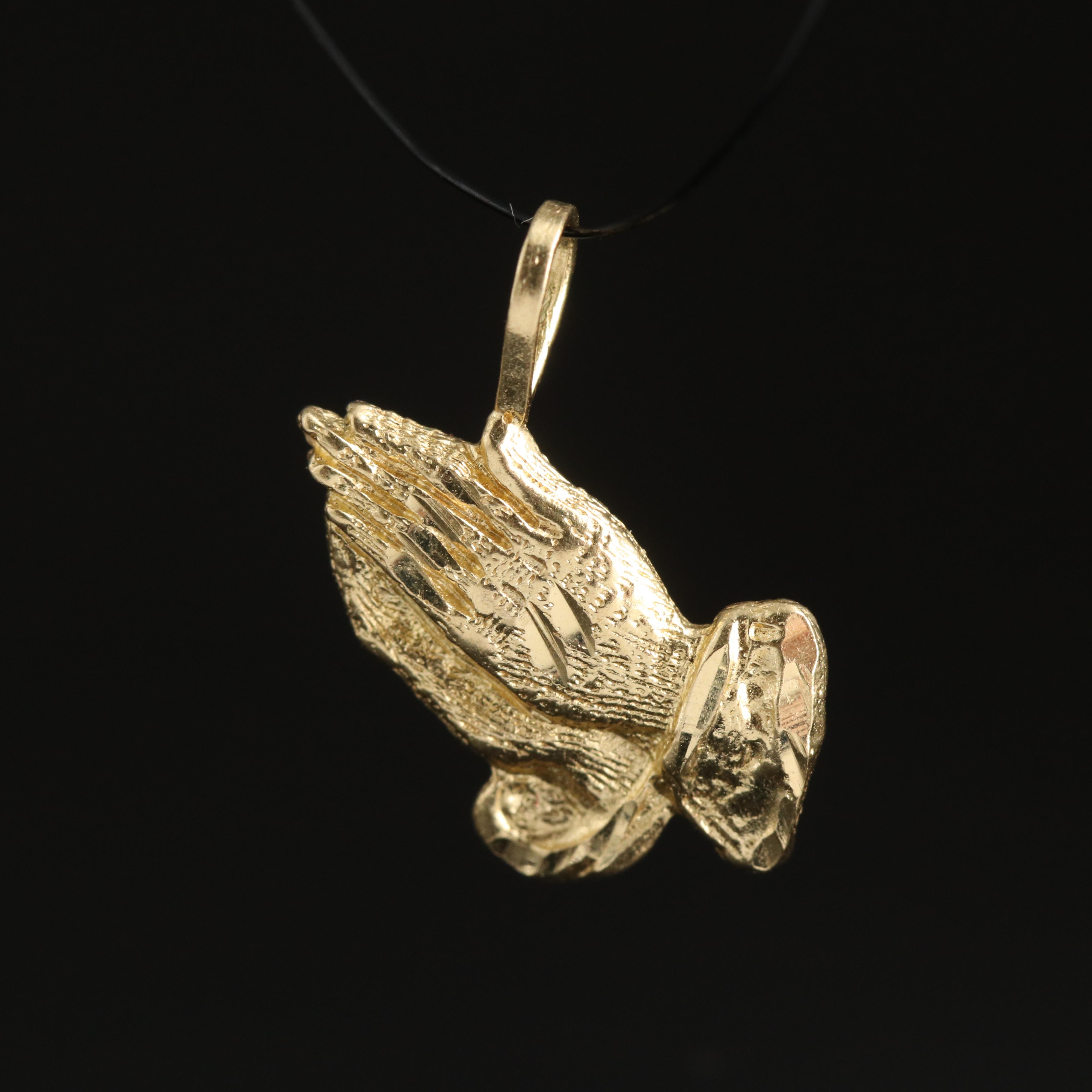 14K Praying Hands Pendant