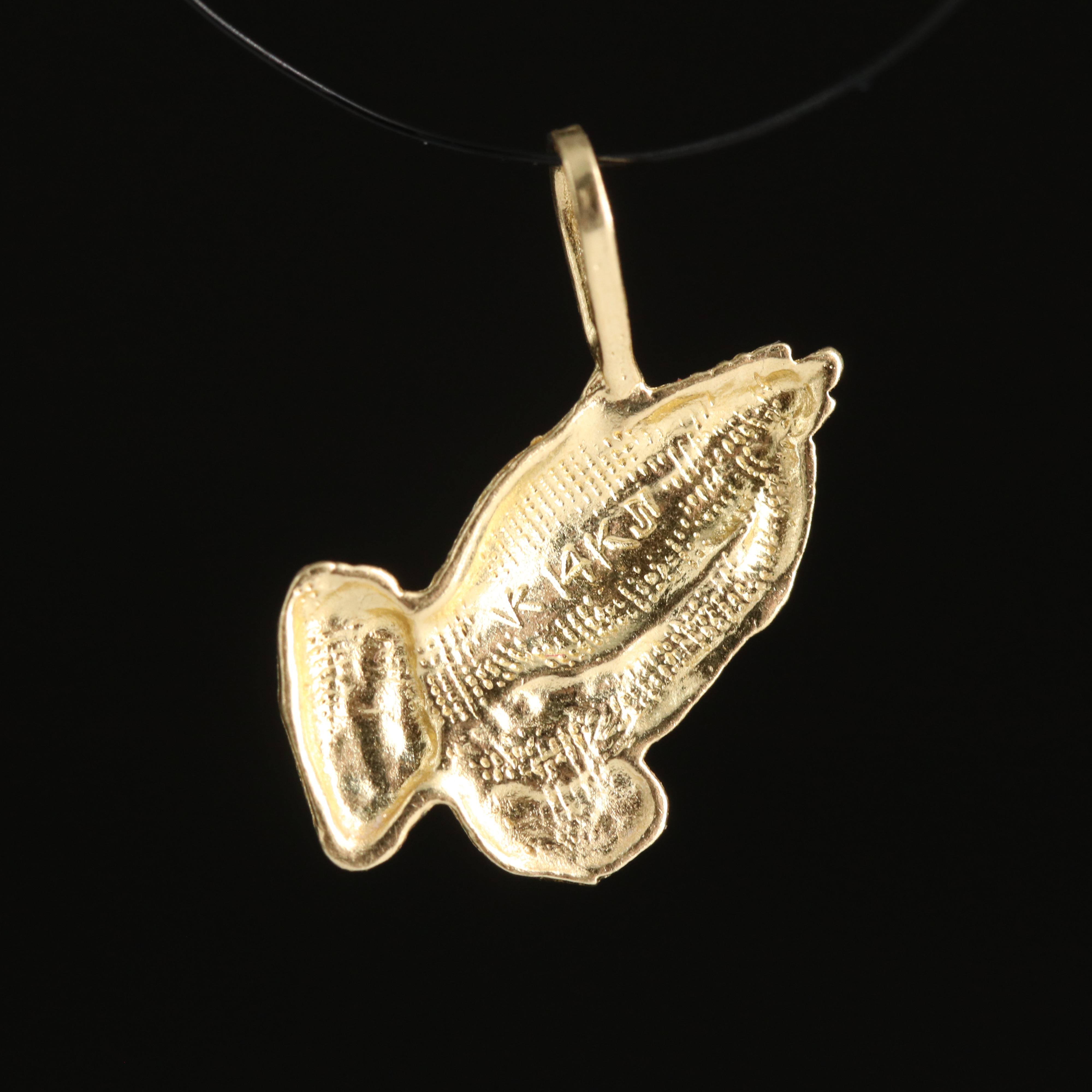 14K Praying Hands Pendant