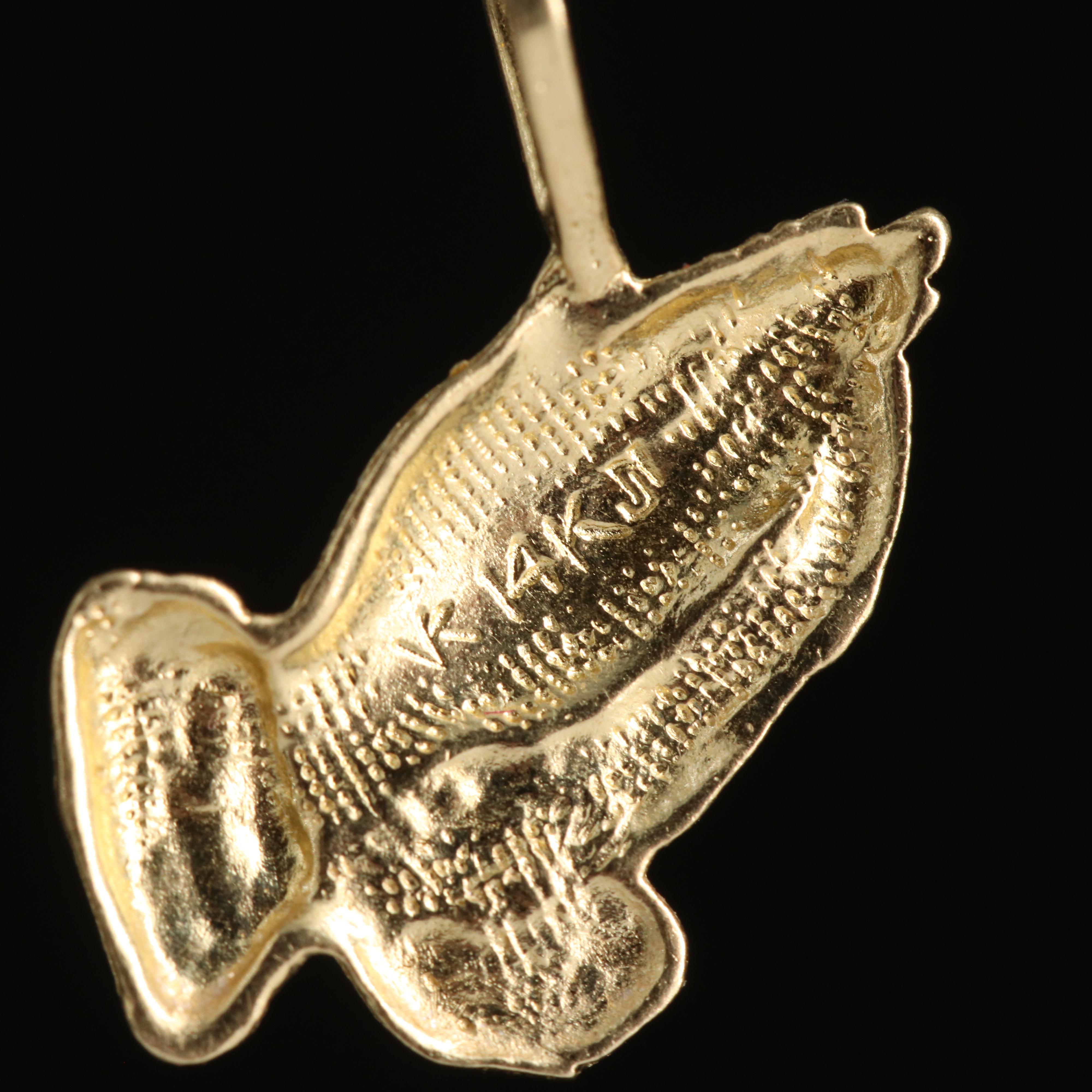 14K Praying Hands Pendant