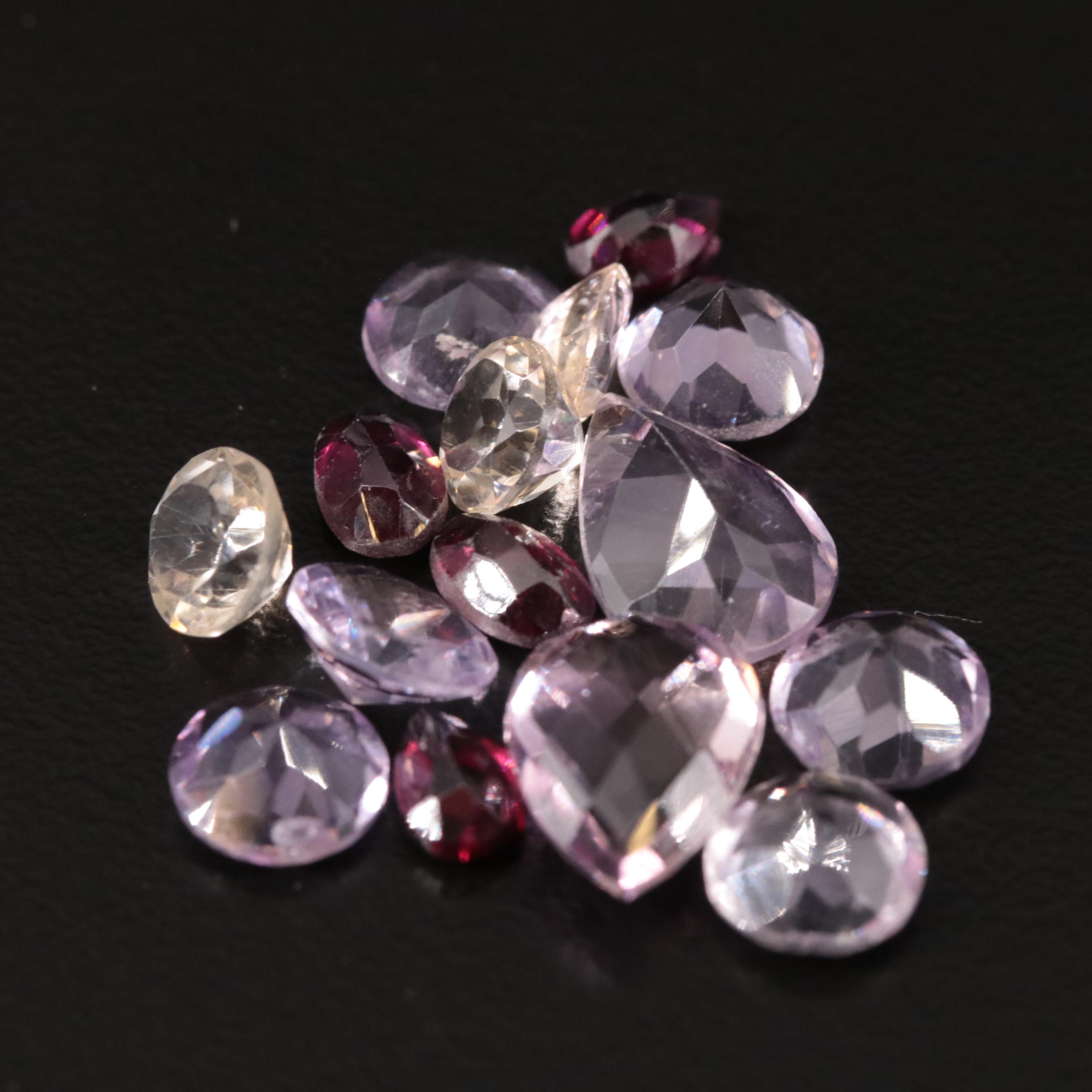 Loose 16.32 CTW Amethyst, Citrine and Garnet Lot