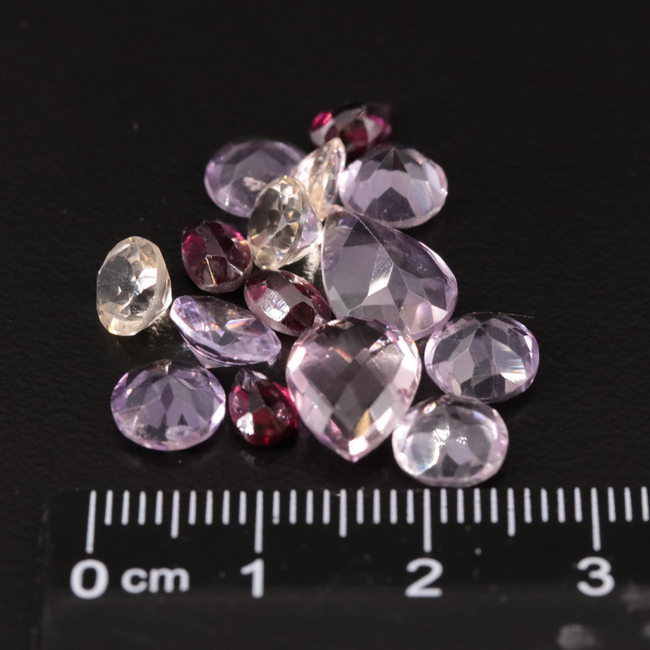 Loose 16.32 CTW Amethyst, Citrine and Garnet Lot