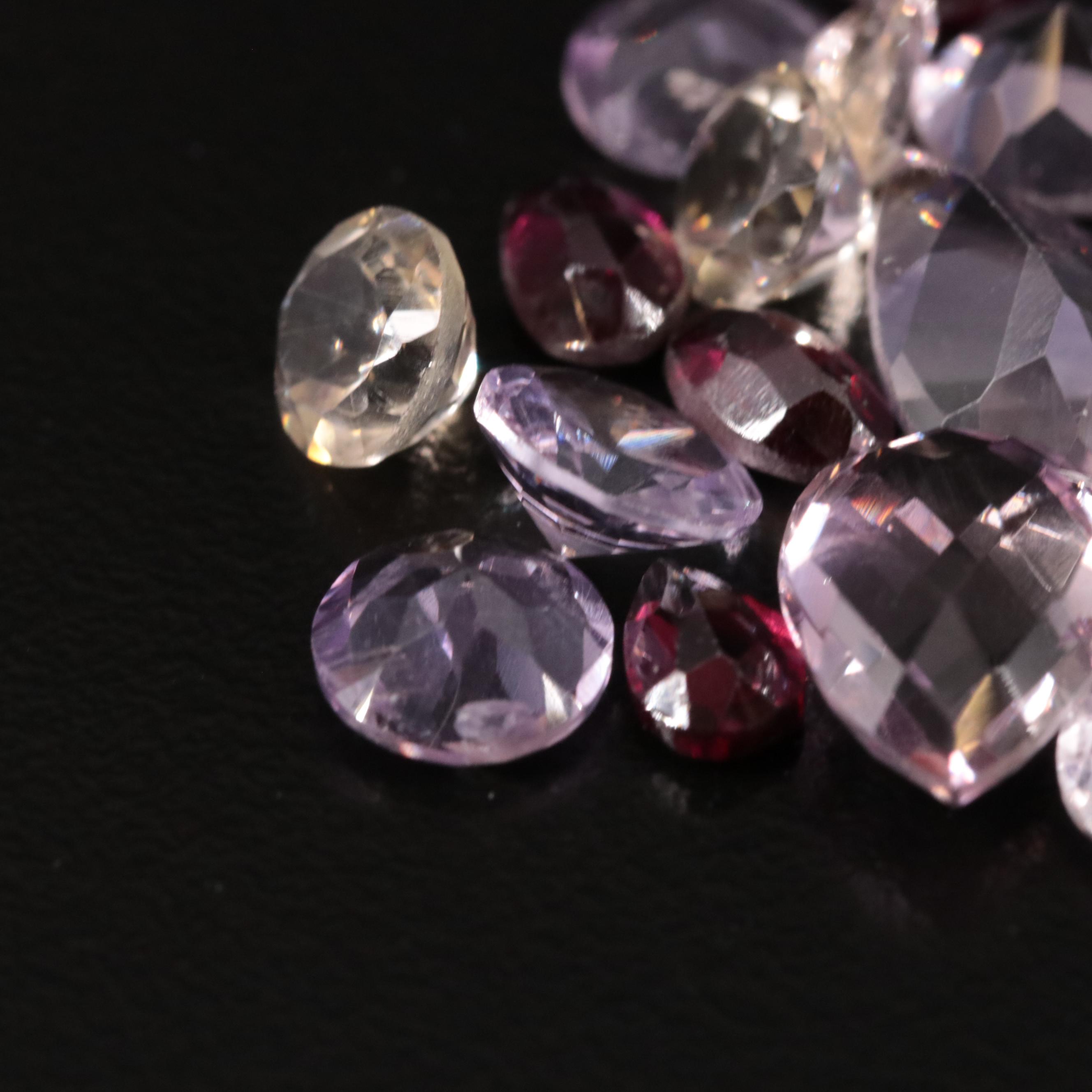 Loose 16.32 CTW Amethyst, Citrine and Garnet Lot