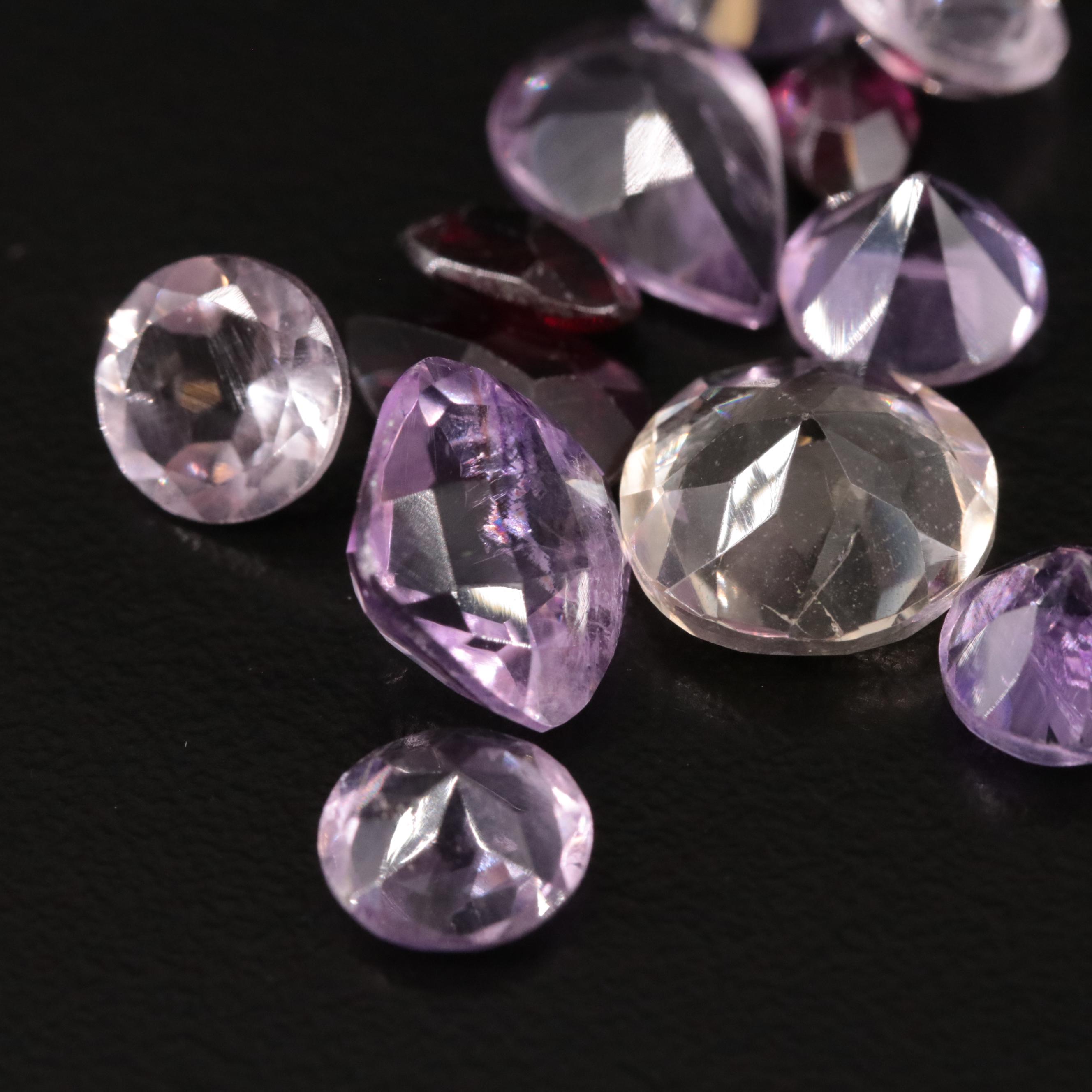 Loose 18.12 CTW Amethyst, Garnet and Citrine Lot