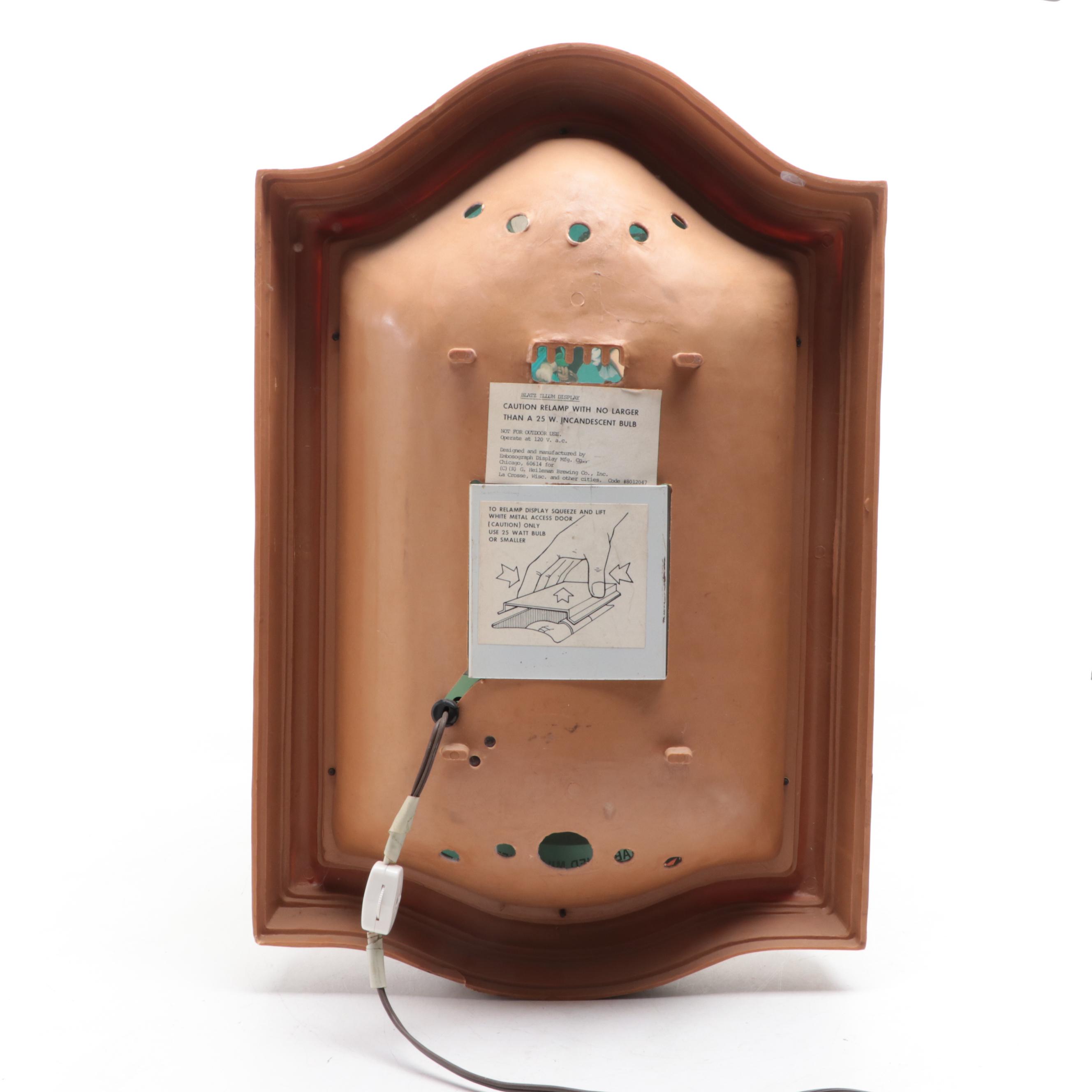 Blatz Beer Plastic Illuminated Advertising Wall Sign, 1984