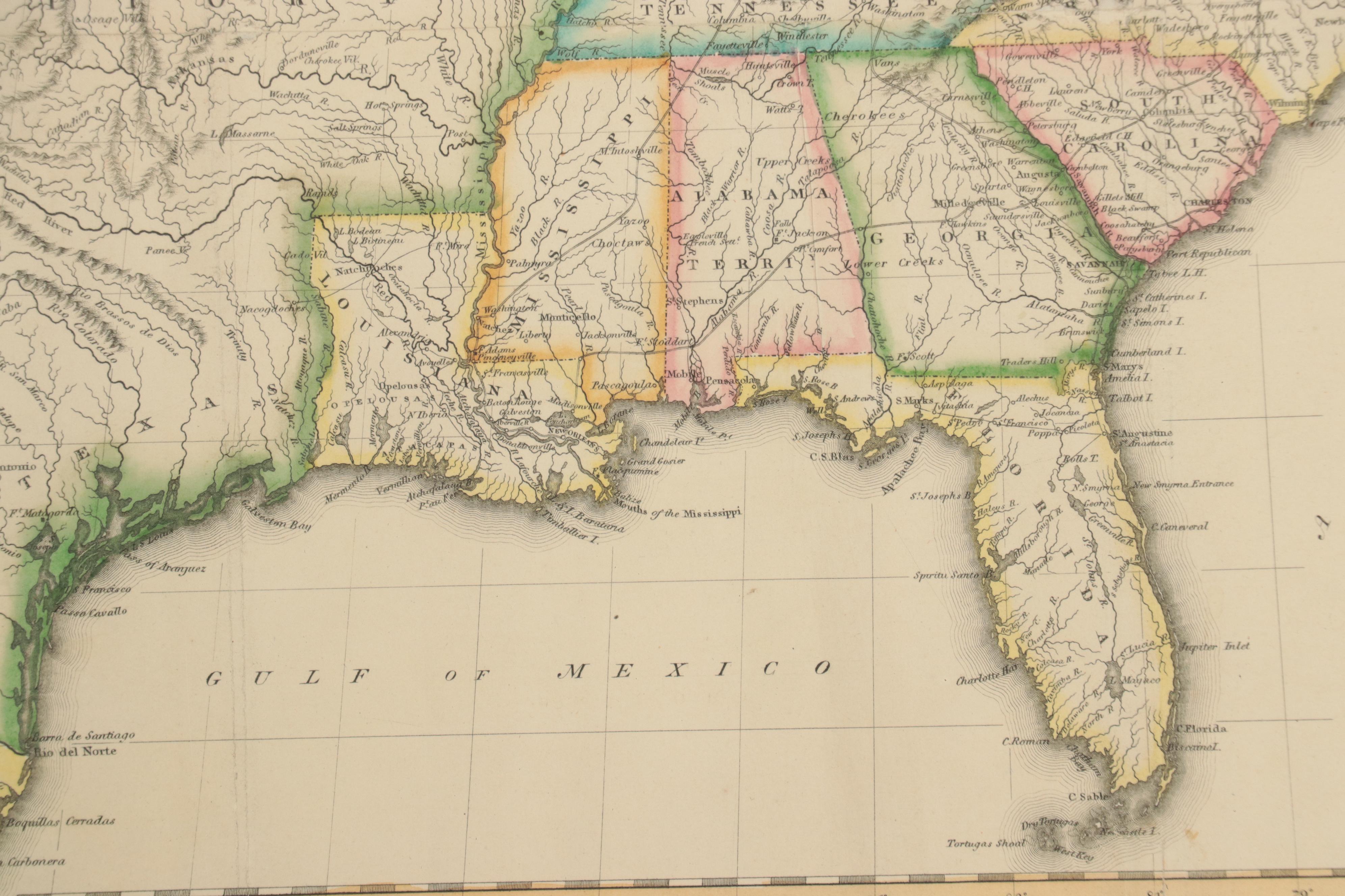 John Melish Hand-Colored Engraving Map "The United States of America," 1818