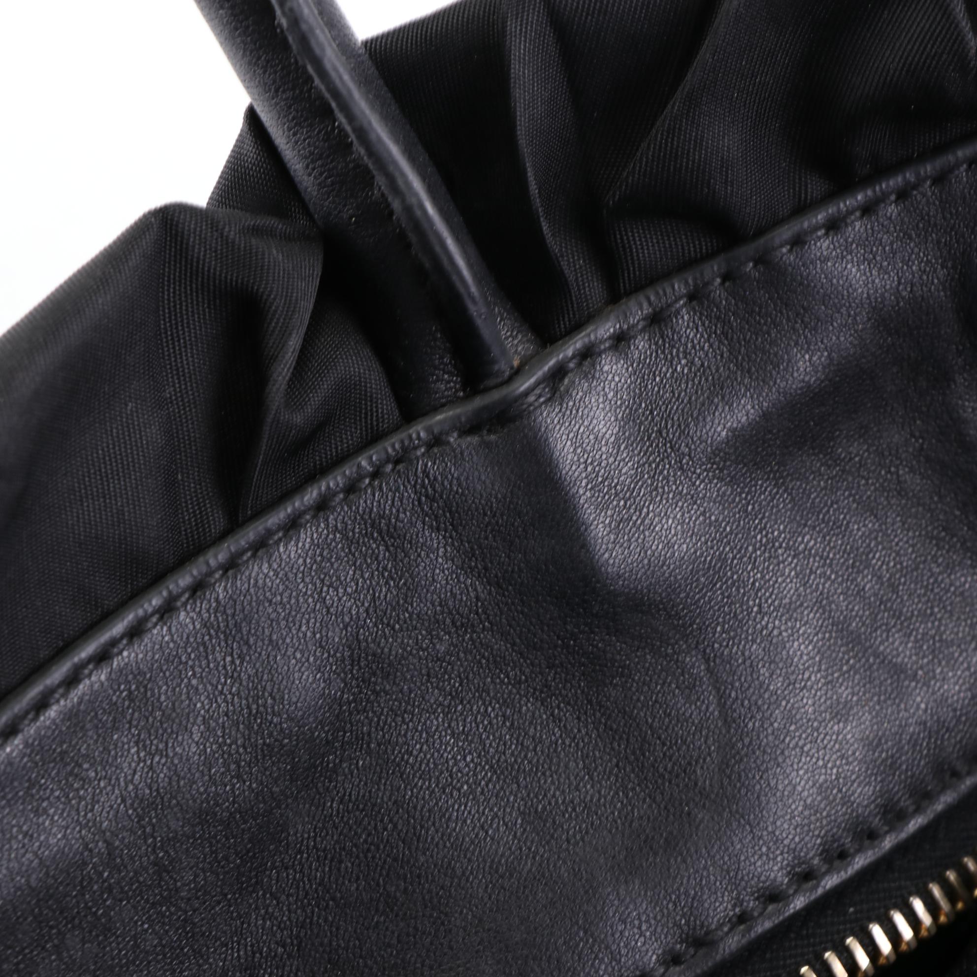 Prada Nylon Ruffle Handbag with Leather Trim