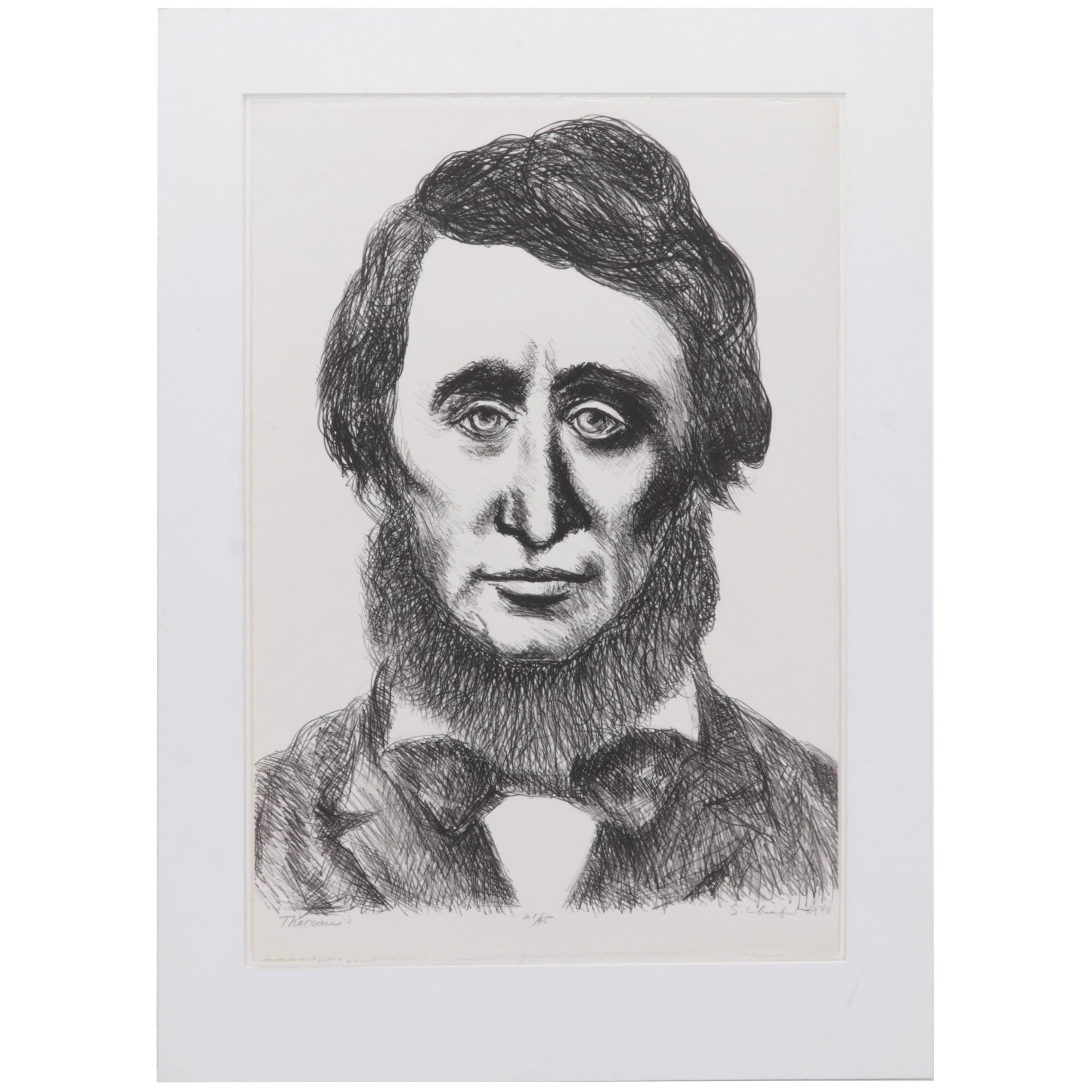Sidney Chafetz Lithograph "Thoreau," 1978