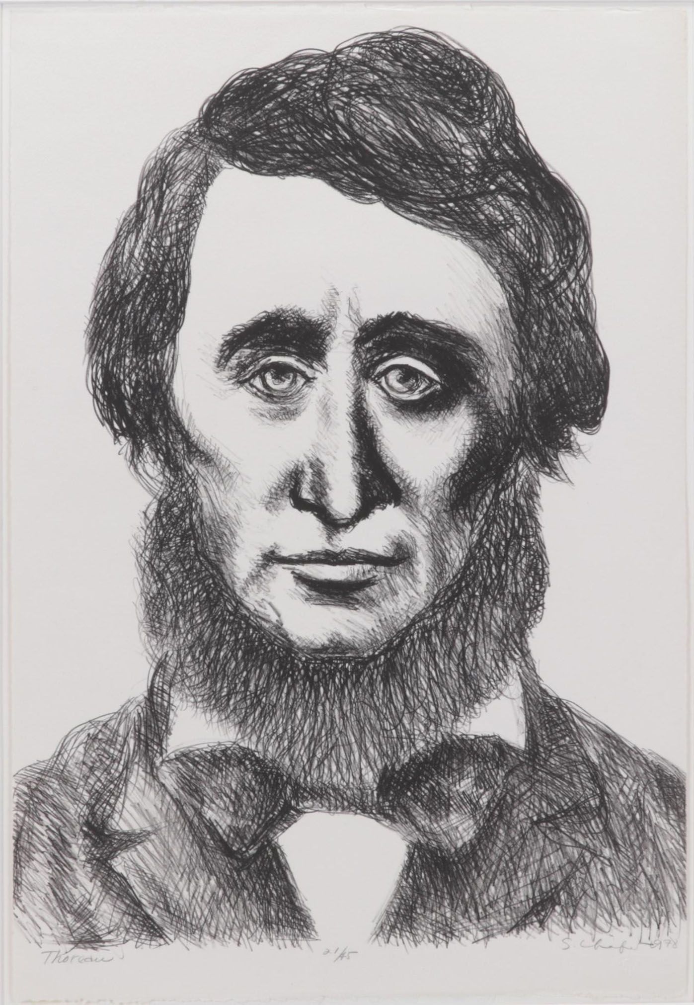 Sidney Chafetz Lithograph "Thoreau," 1978