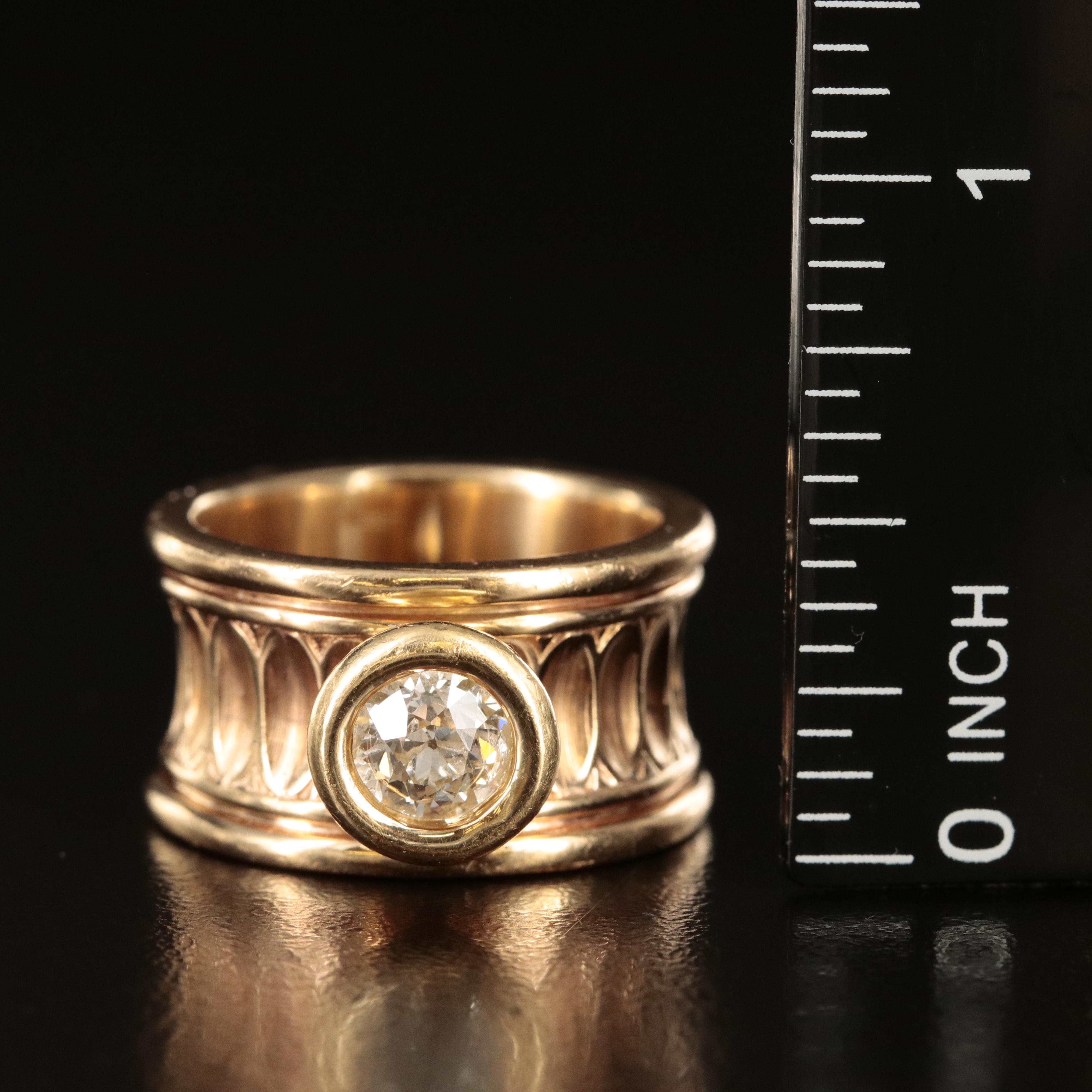 Henry Dankner 14K 0.85 CT Diamond Concave Ring