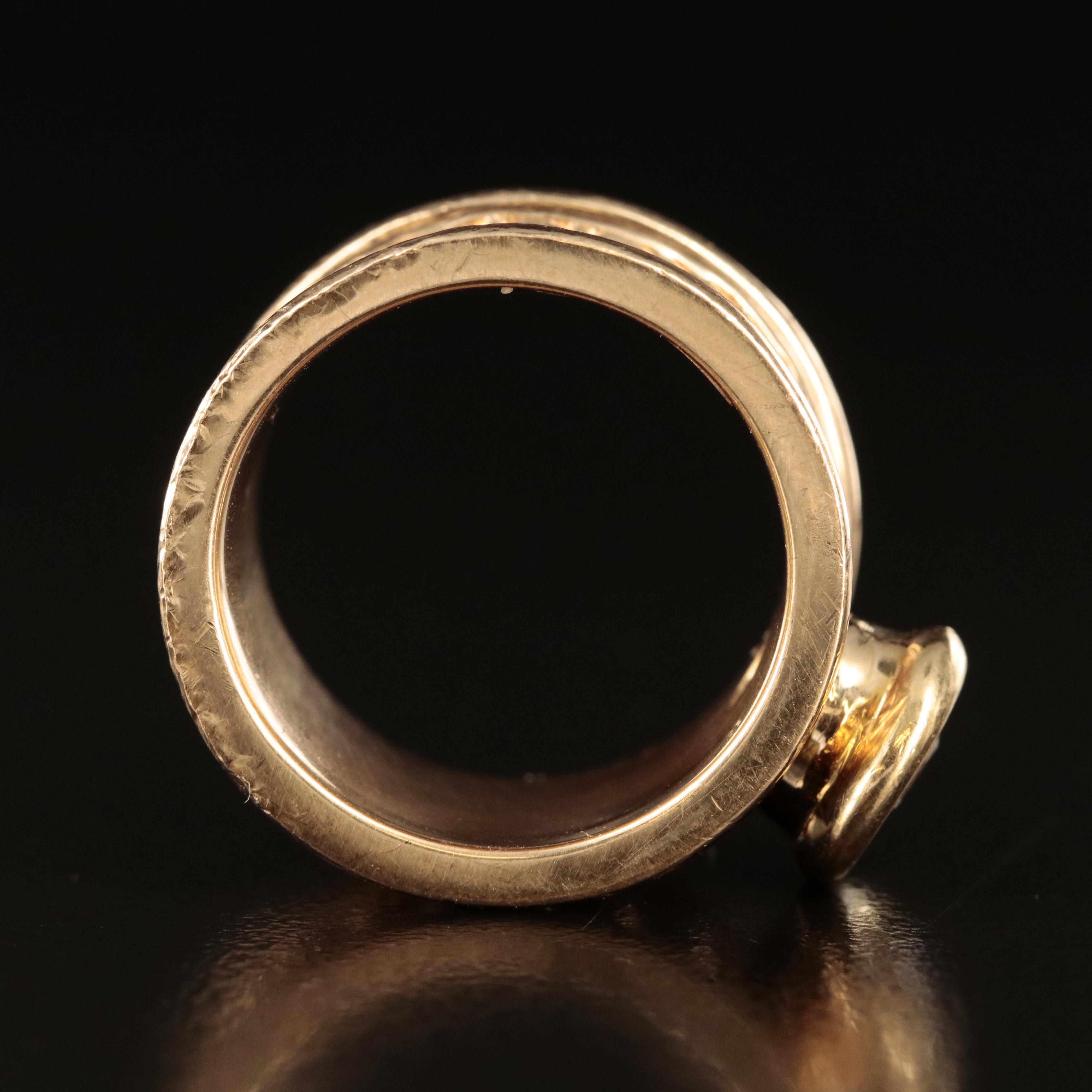 Henry Dankner 14K 0.85 CT Diamond Concave Ring