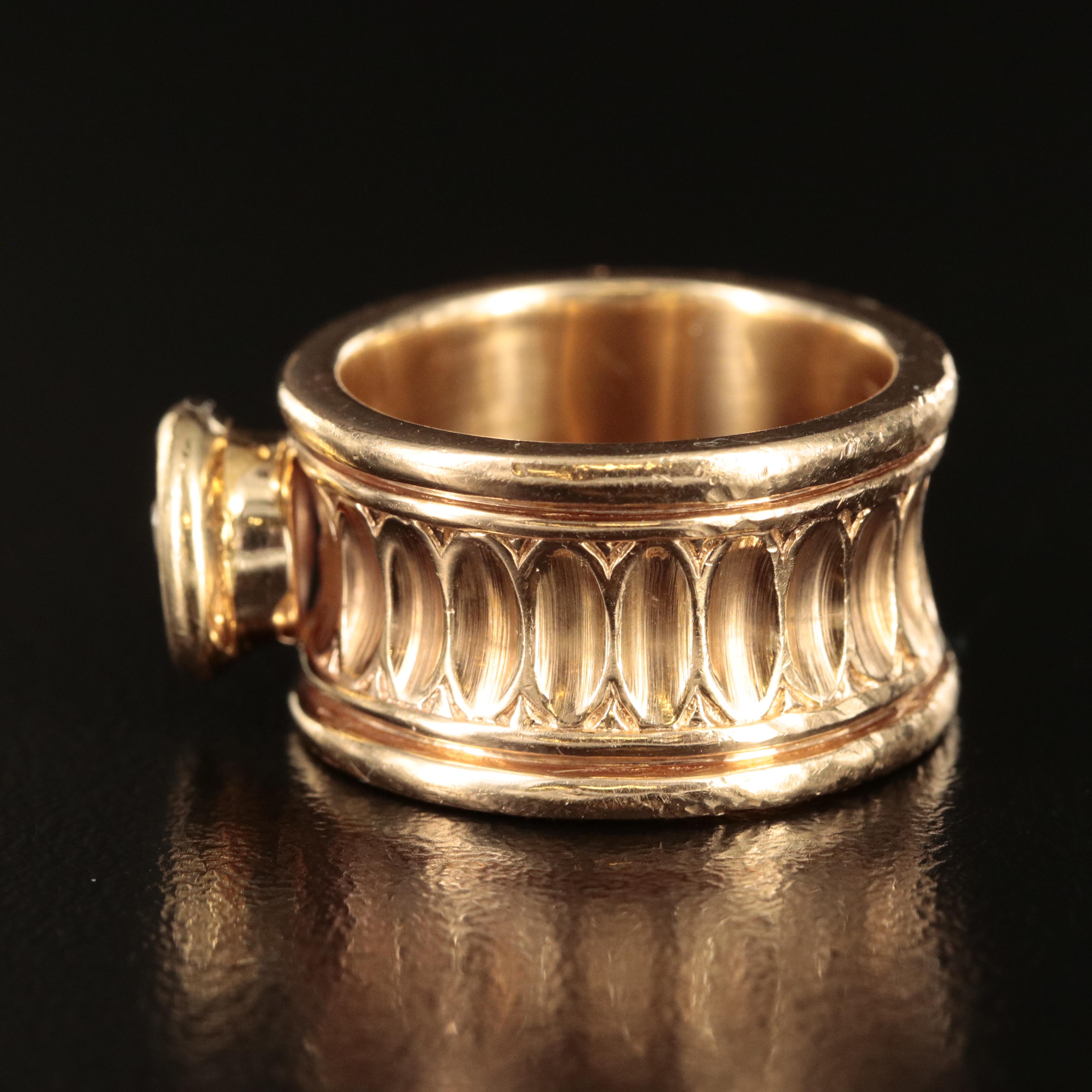 Henry Dankner 14K 0.85 CT Diamond Concave Ring