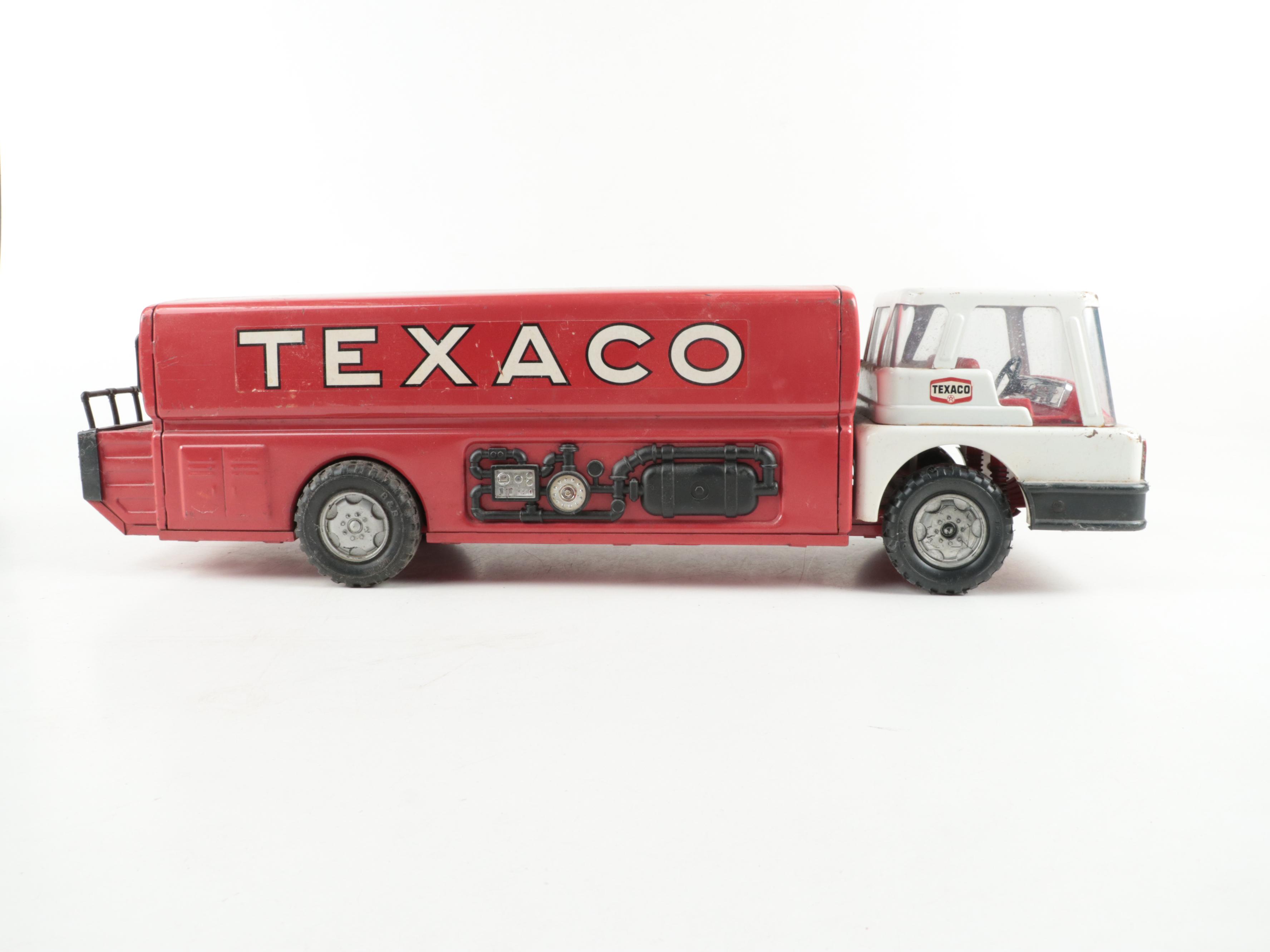 Texaco Pressed Steel Toy Oil Tanker Truck, Mid to Late 20th Century