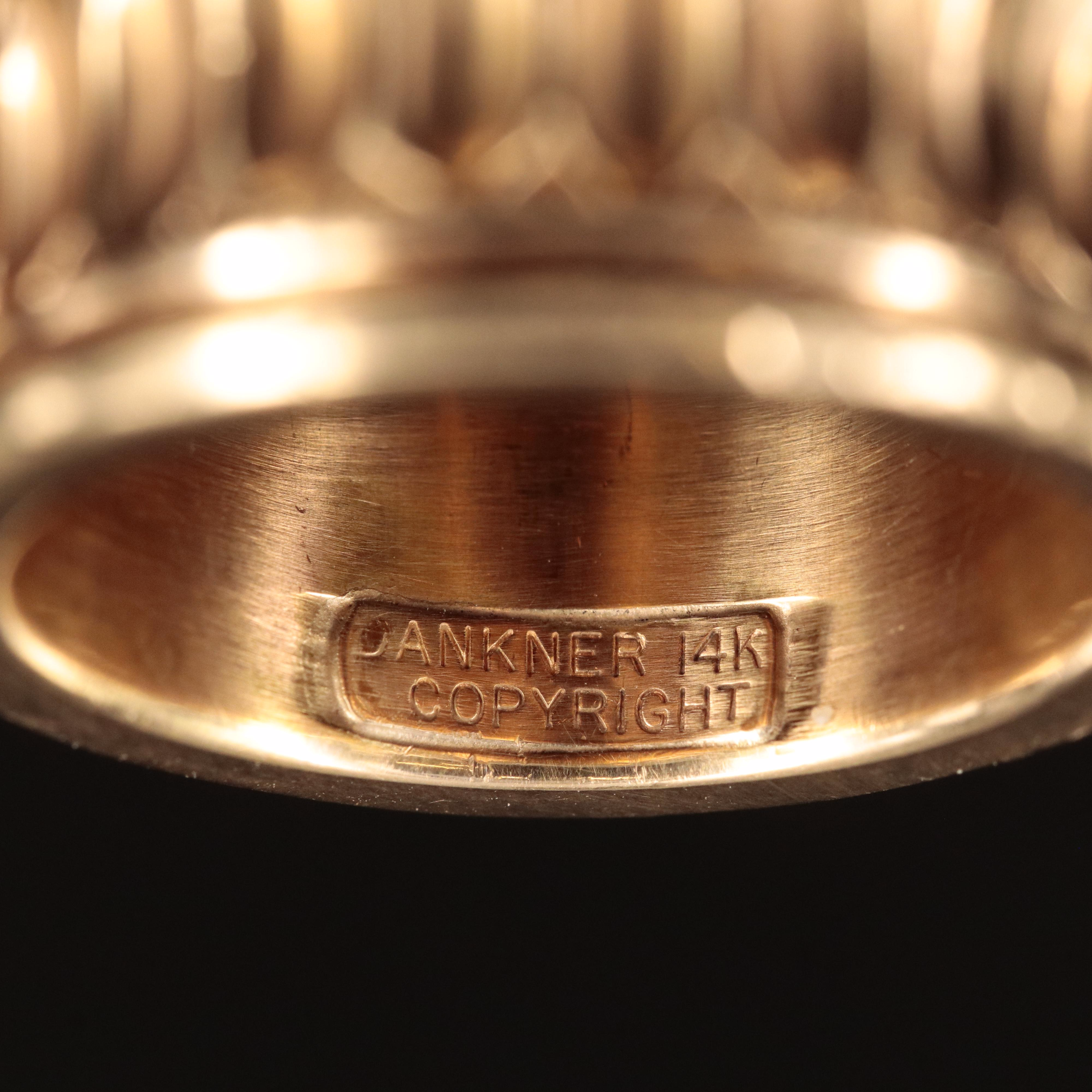 Henry Dankner 14K 0.85 CT Diamond Concave Ring