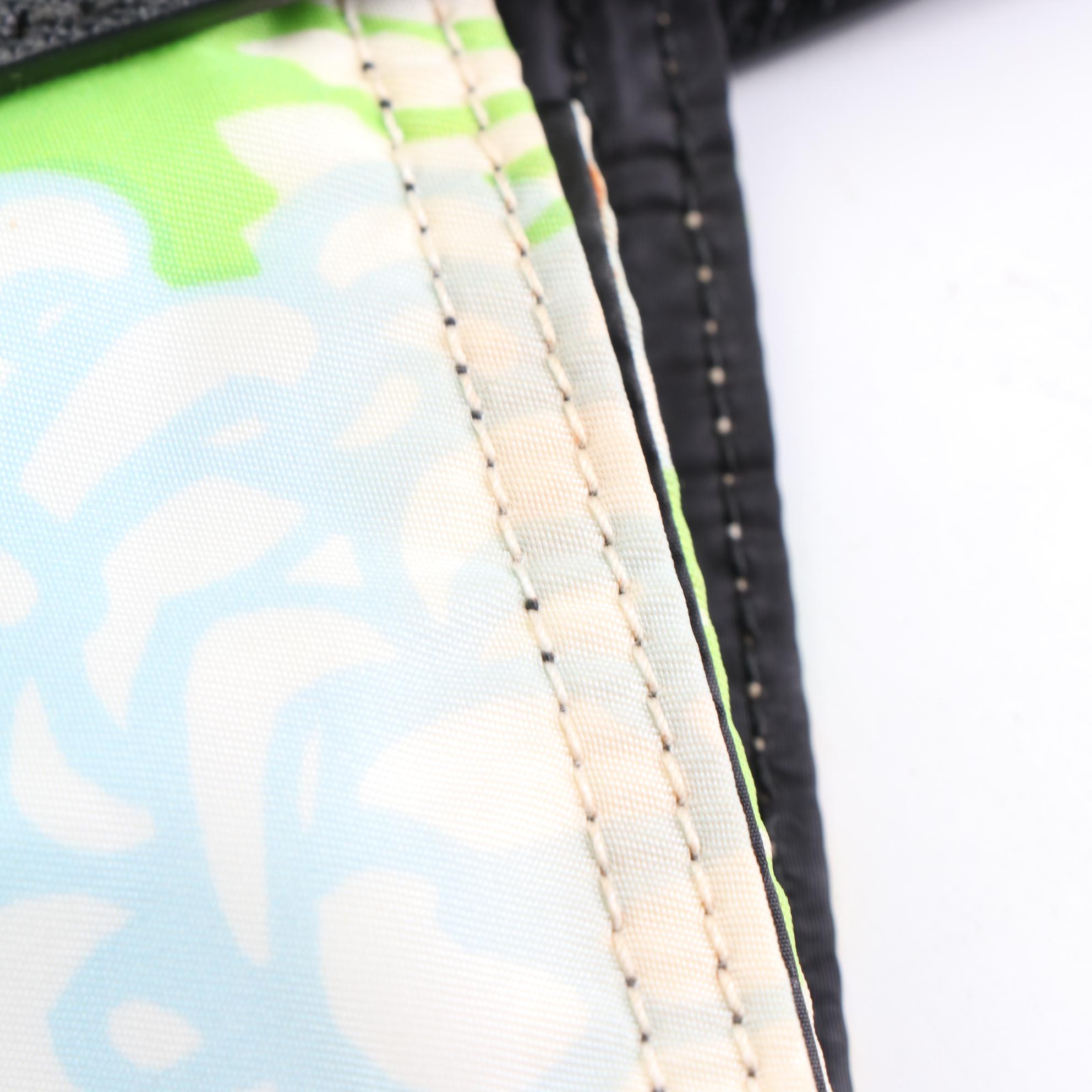 Prada Floral Nylon Tessuto and Saffiano Leather Tote