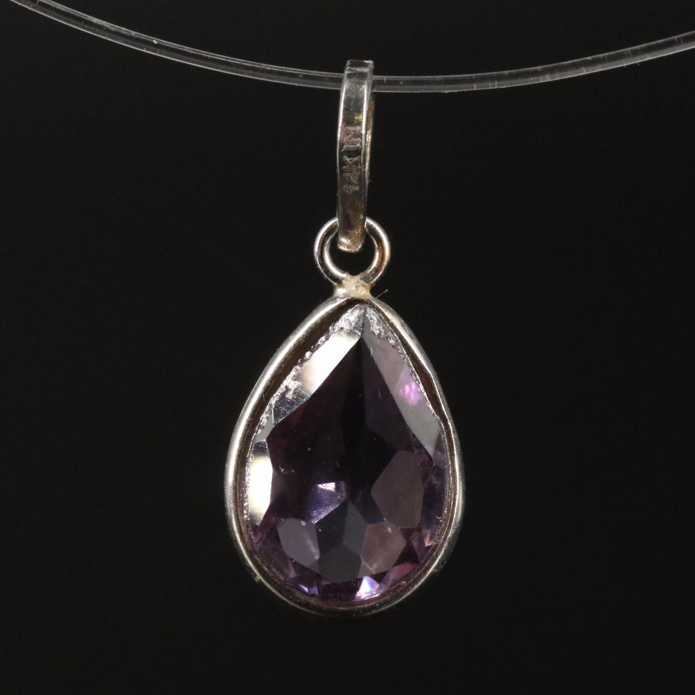 14K Amethyst Pendant