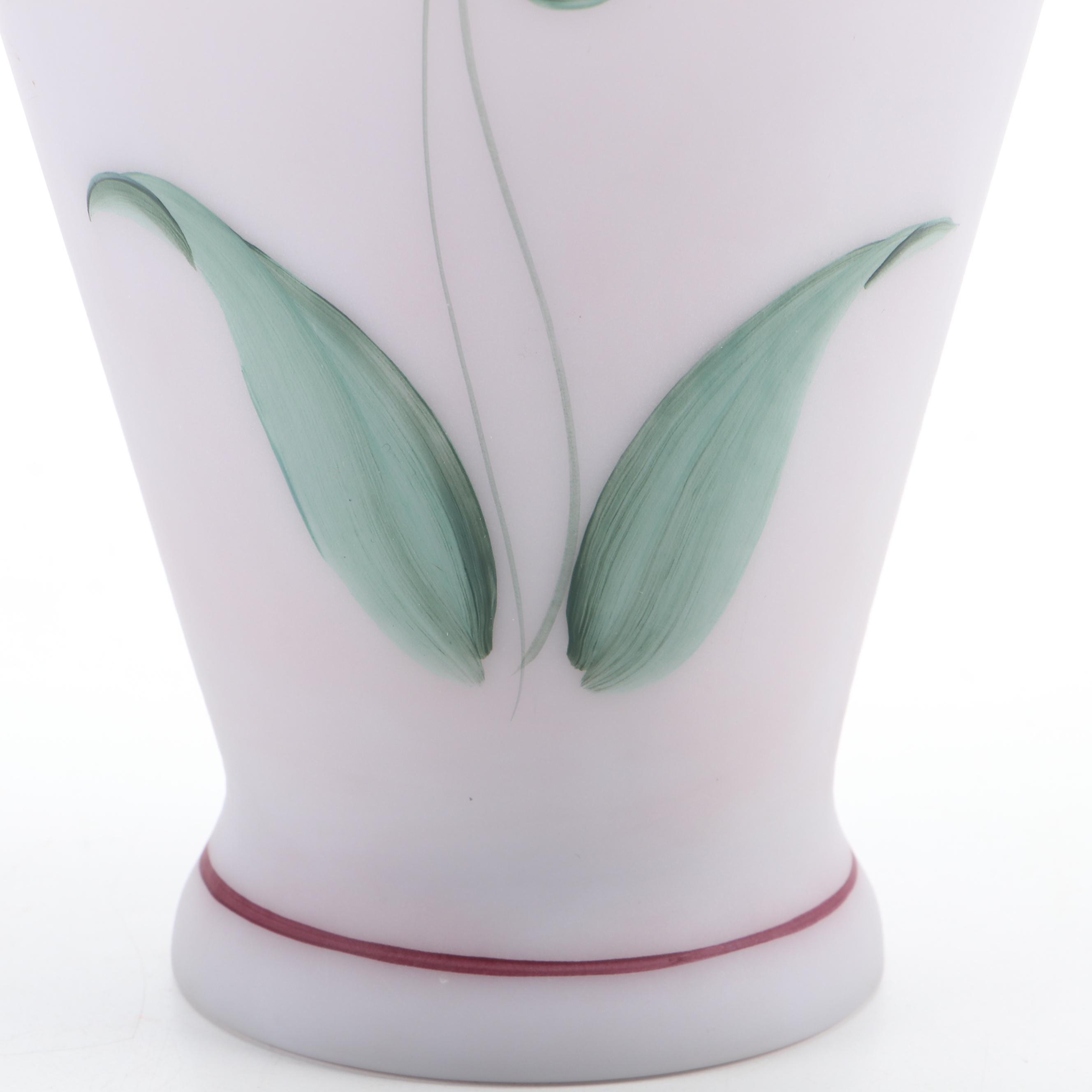 Fenton Honor Collection Painted Glass Vase