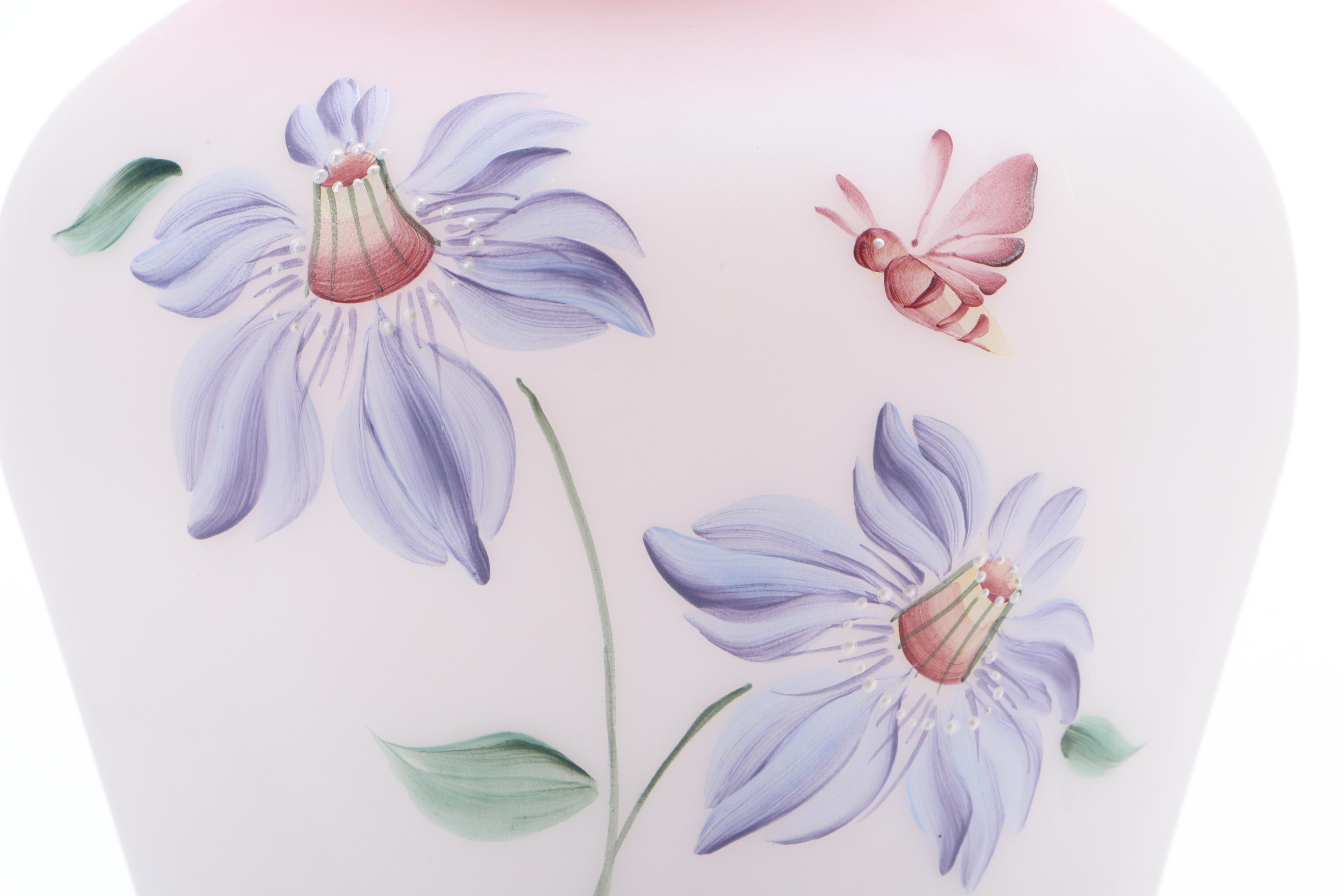 Fenton Honor Collection Painted Glass Vase