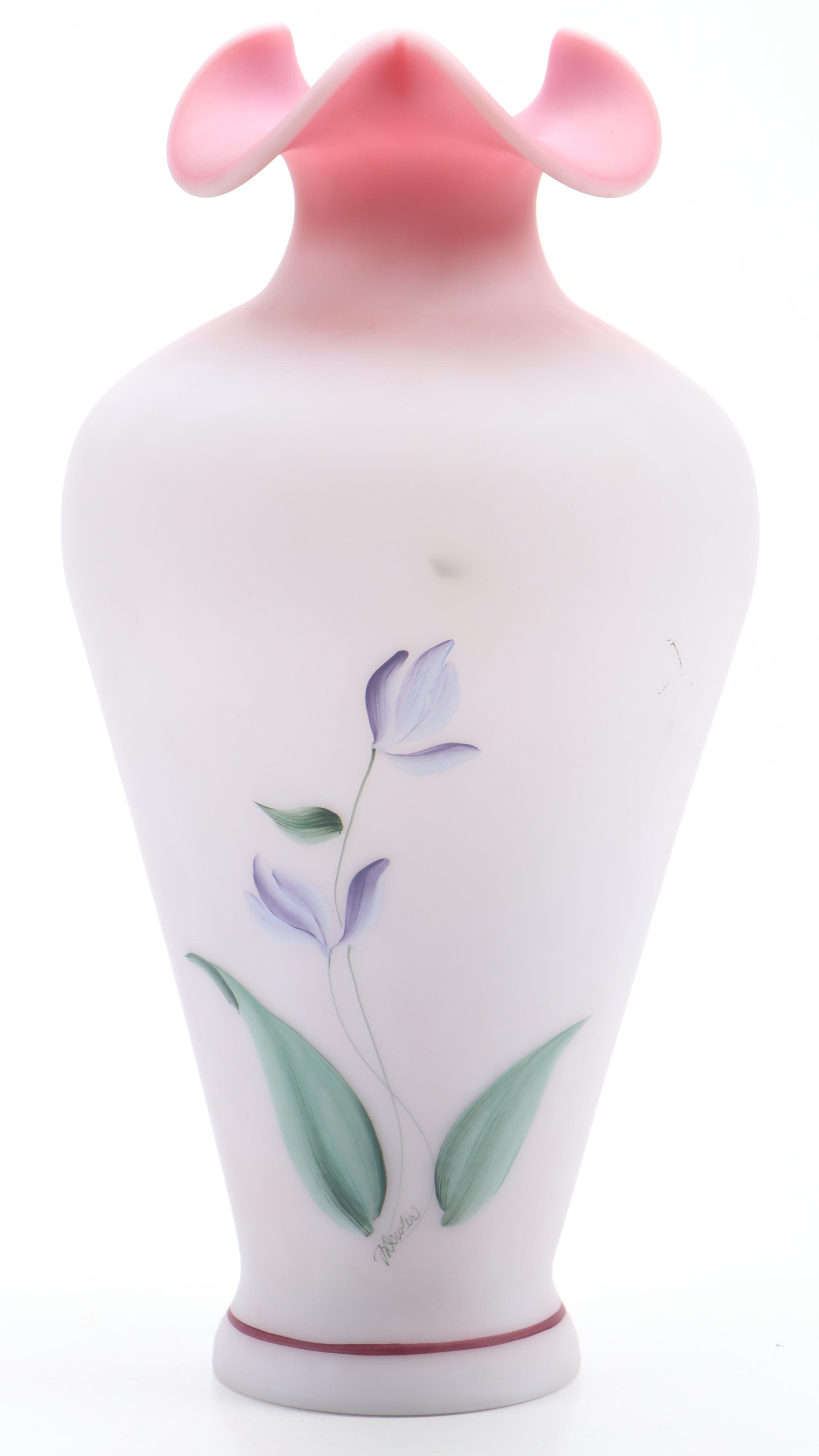 Fenton Honor Collection Painted Glass Vase