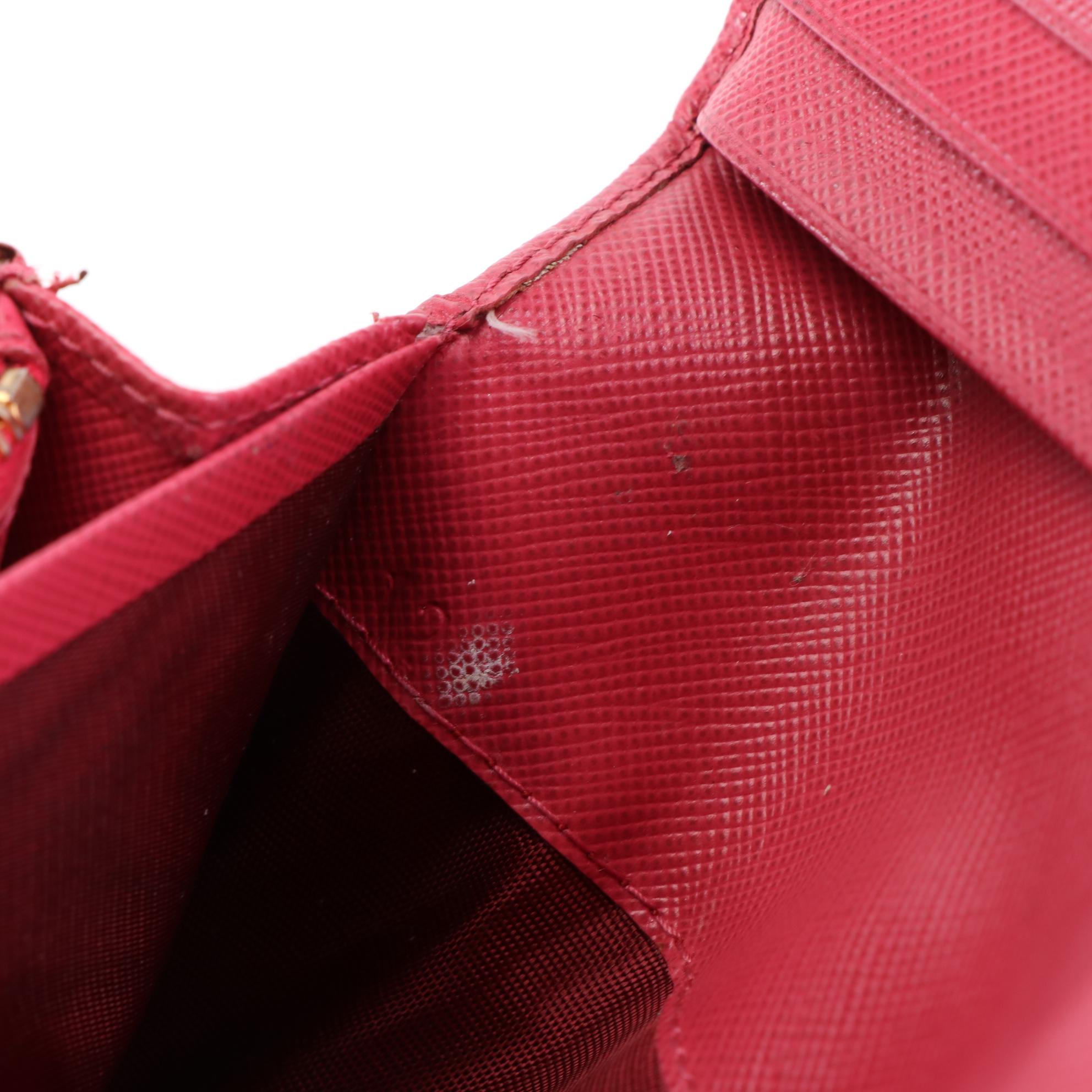 Prada Bow Wallet in Saffiano Leather with Detachable Card Case and Box