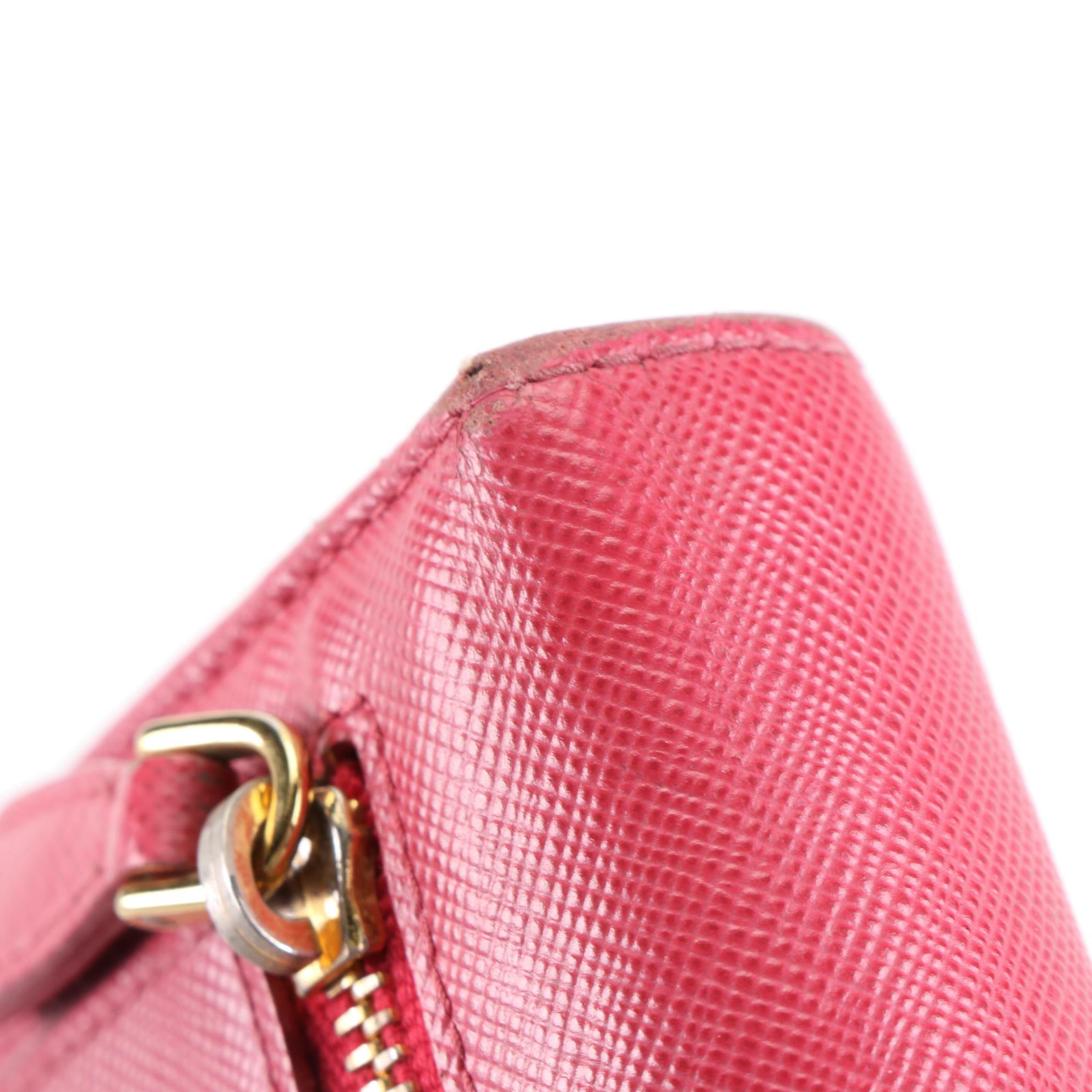 Prada Bow Wallet in Saffiano Leather with Detachable Card Case and Box