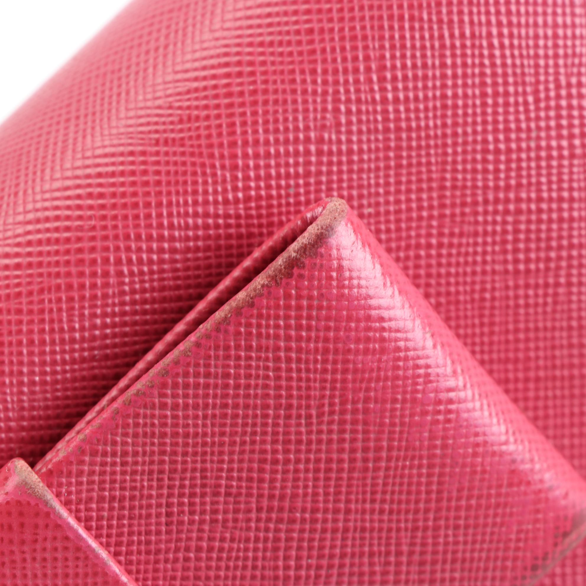 Prada Bow Wallet in Saffiano Leather with Detachable Card Case and Box