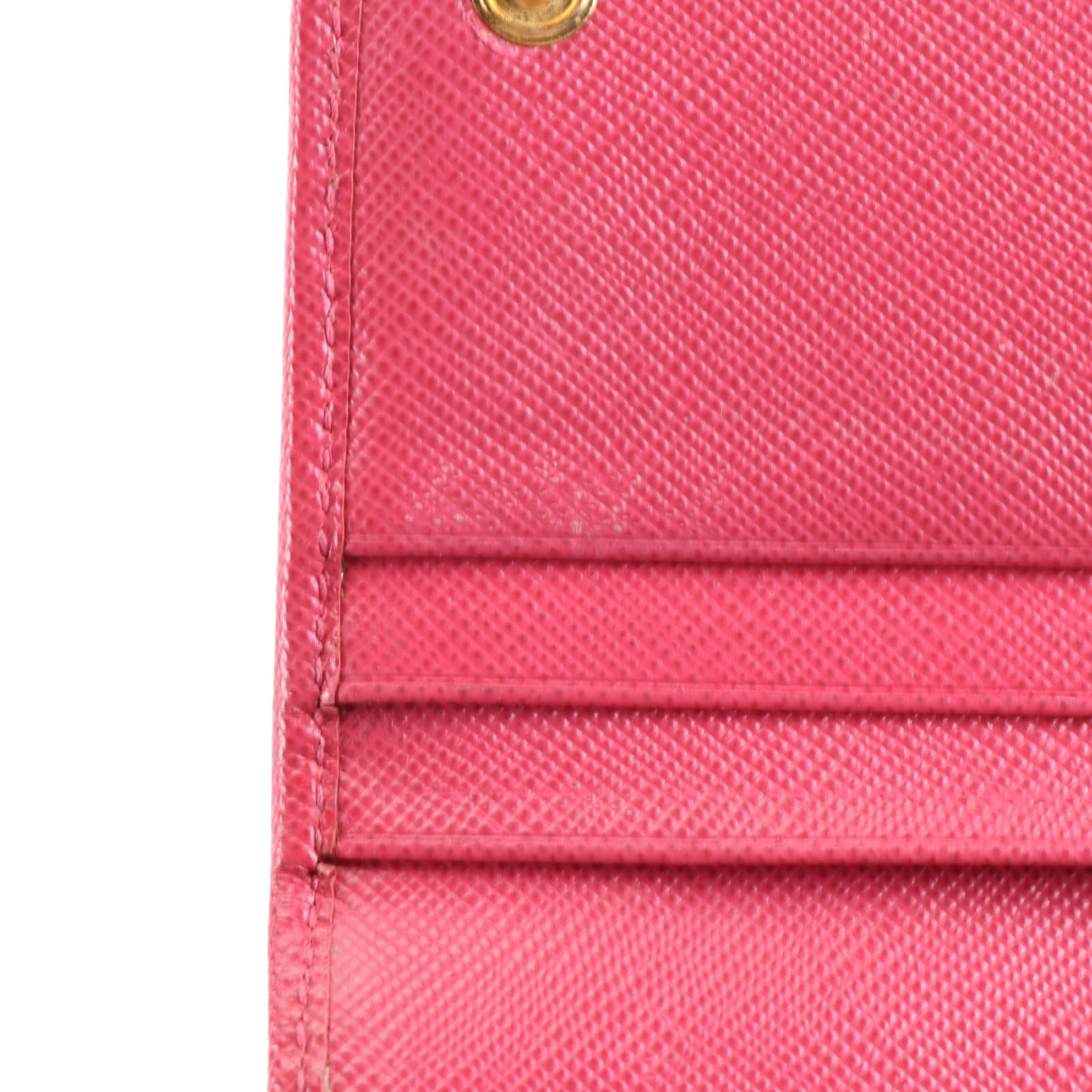 Prada Bow Wallet in Saffiano Leather with Detachable Card Case and Box