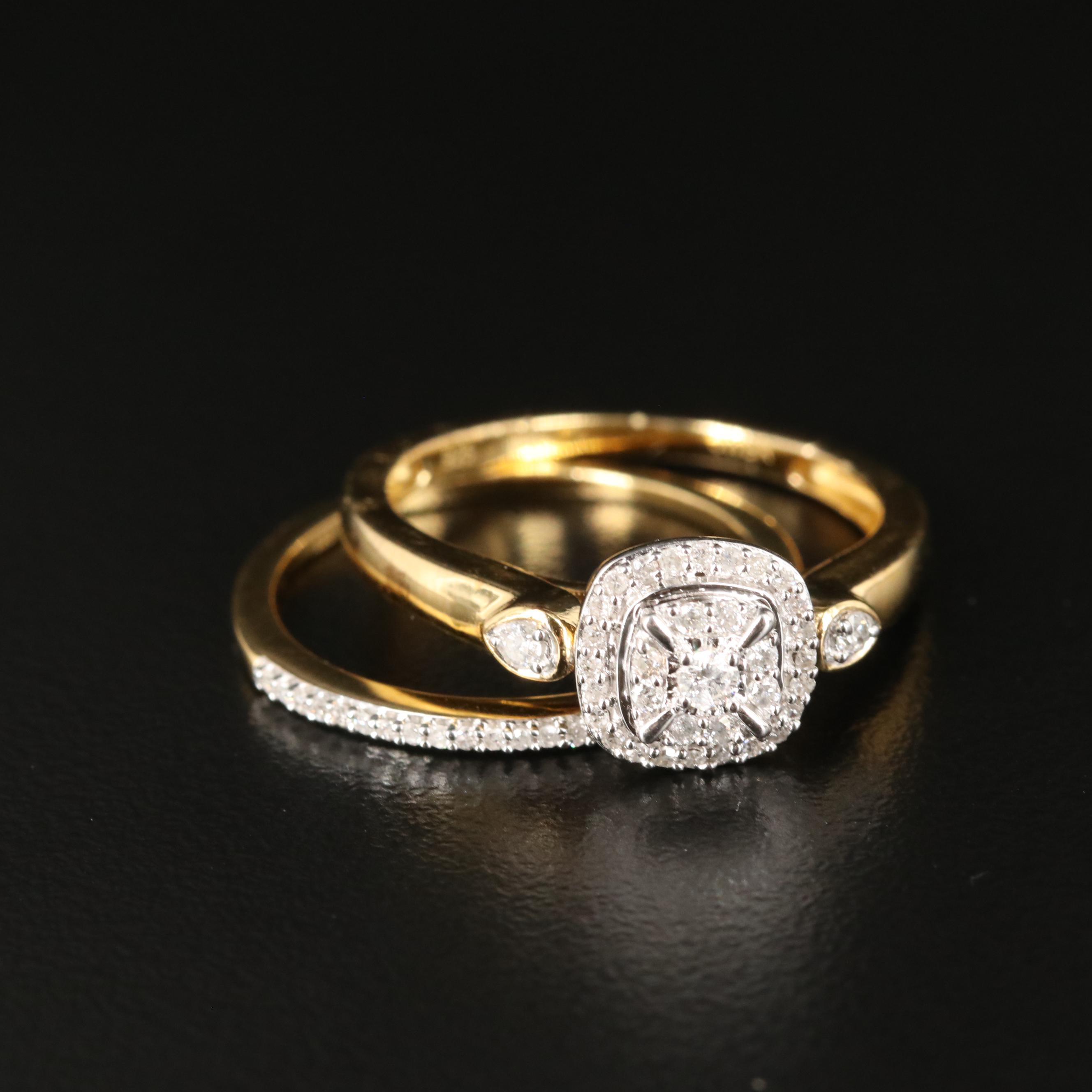 Sterling Diamond Ring Set
