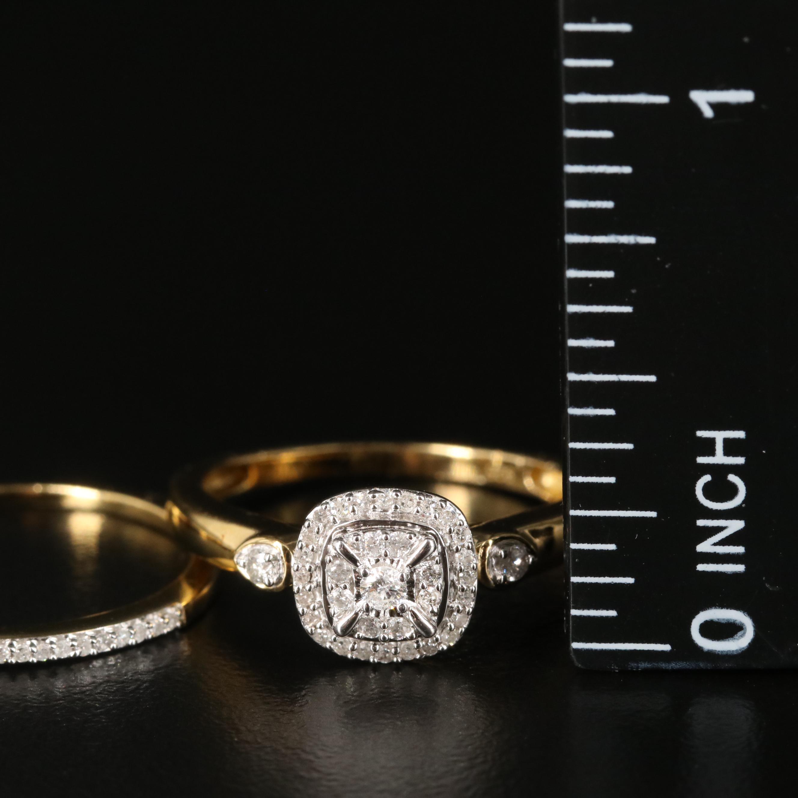 Sterling Diamond Ring Set