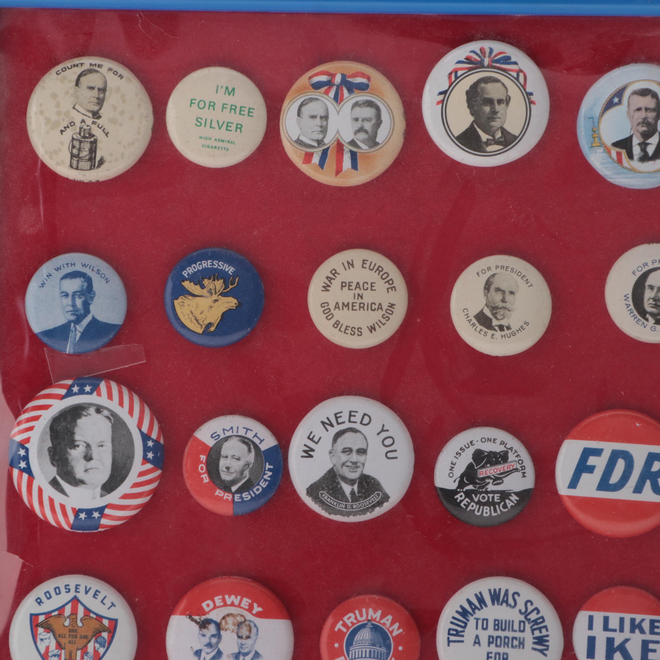 Jimmy Carter, Bill Clinton, Franklin D. Roosevelt and More Political Pinbacks