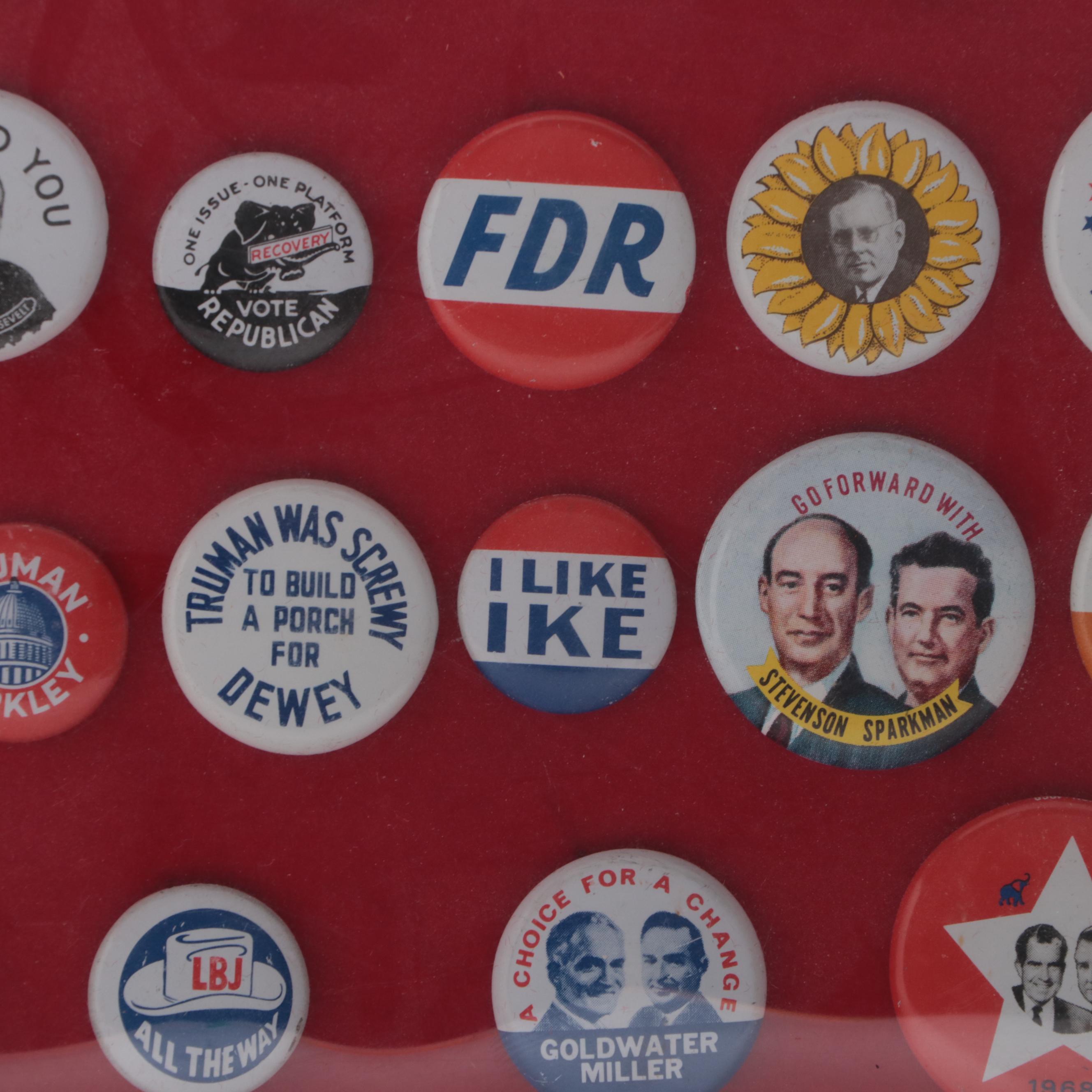 Jimmy Carter, Bill Clinton, Franklin D. Roosevelt and More Political Pinbacks